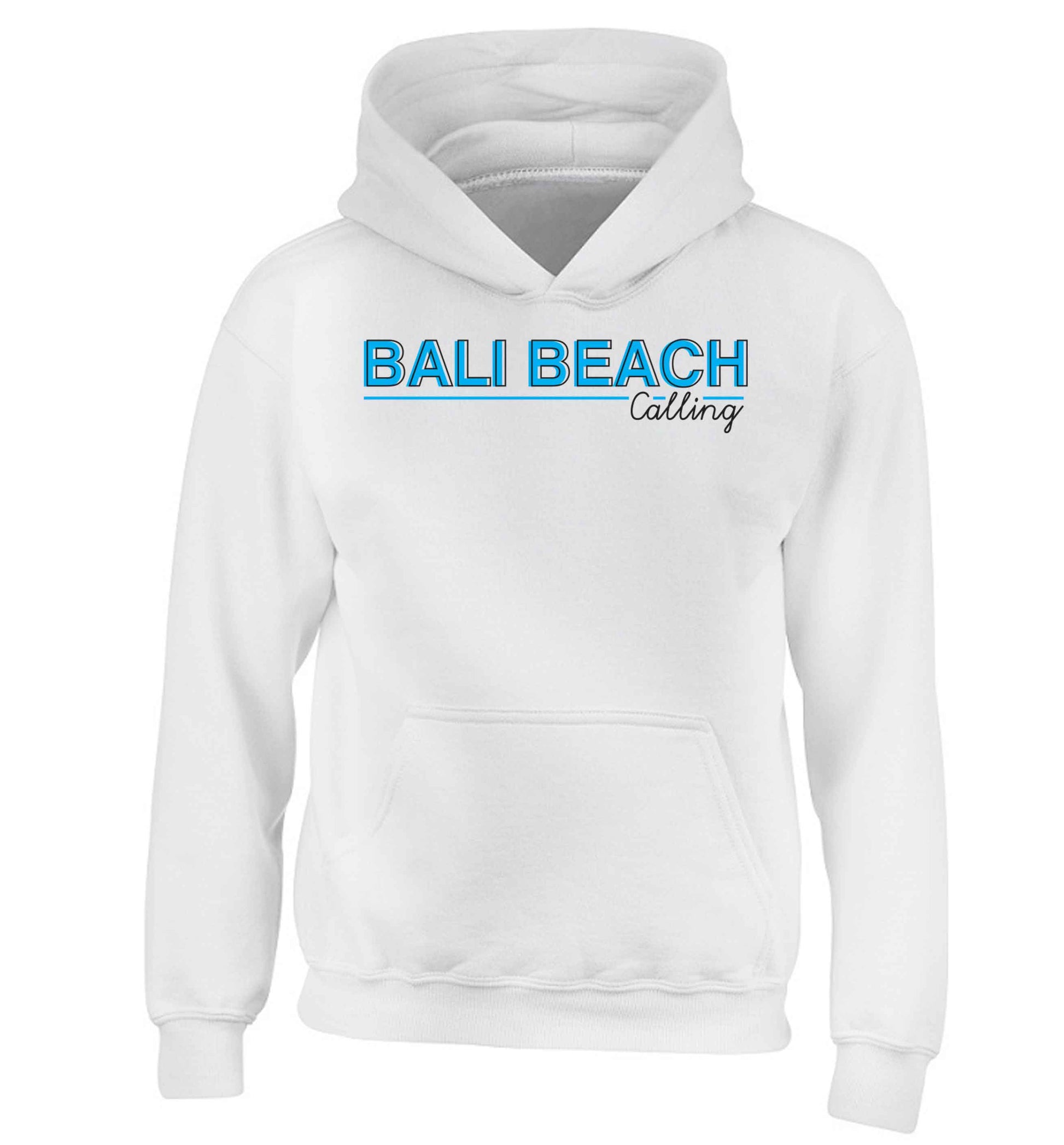 Bali beach calling children's white hoodie 12-13 Years