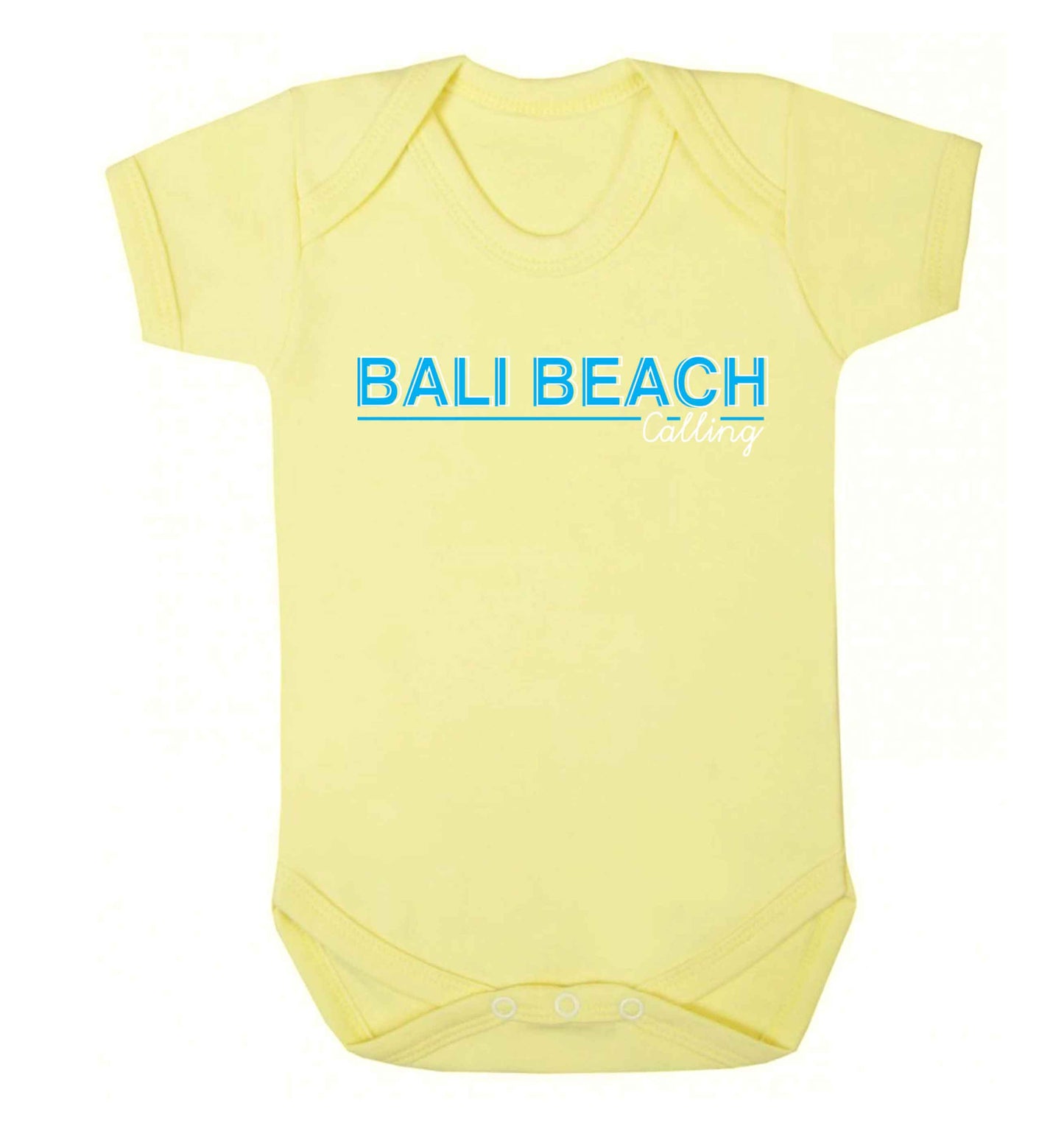 Bali beach calling Baby Vest pale yellow 18-24 months