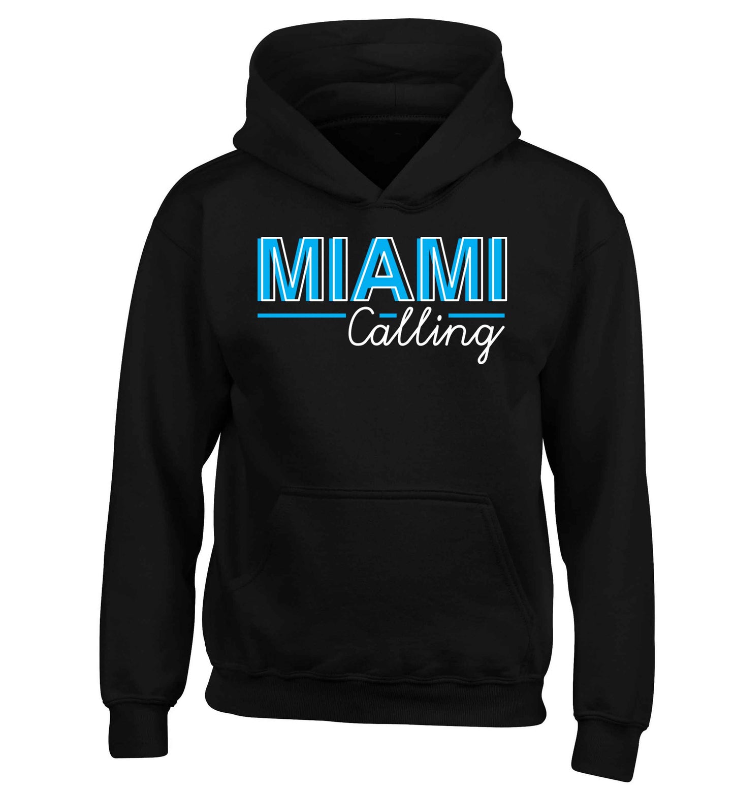 Miami calling children's black hoodie 12-13 Years