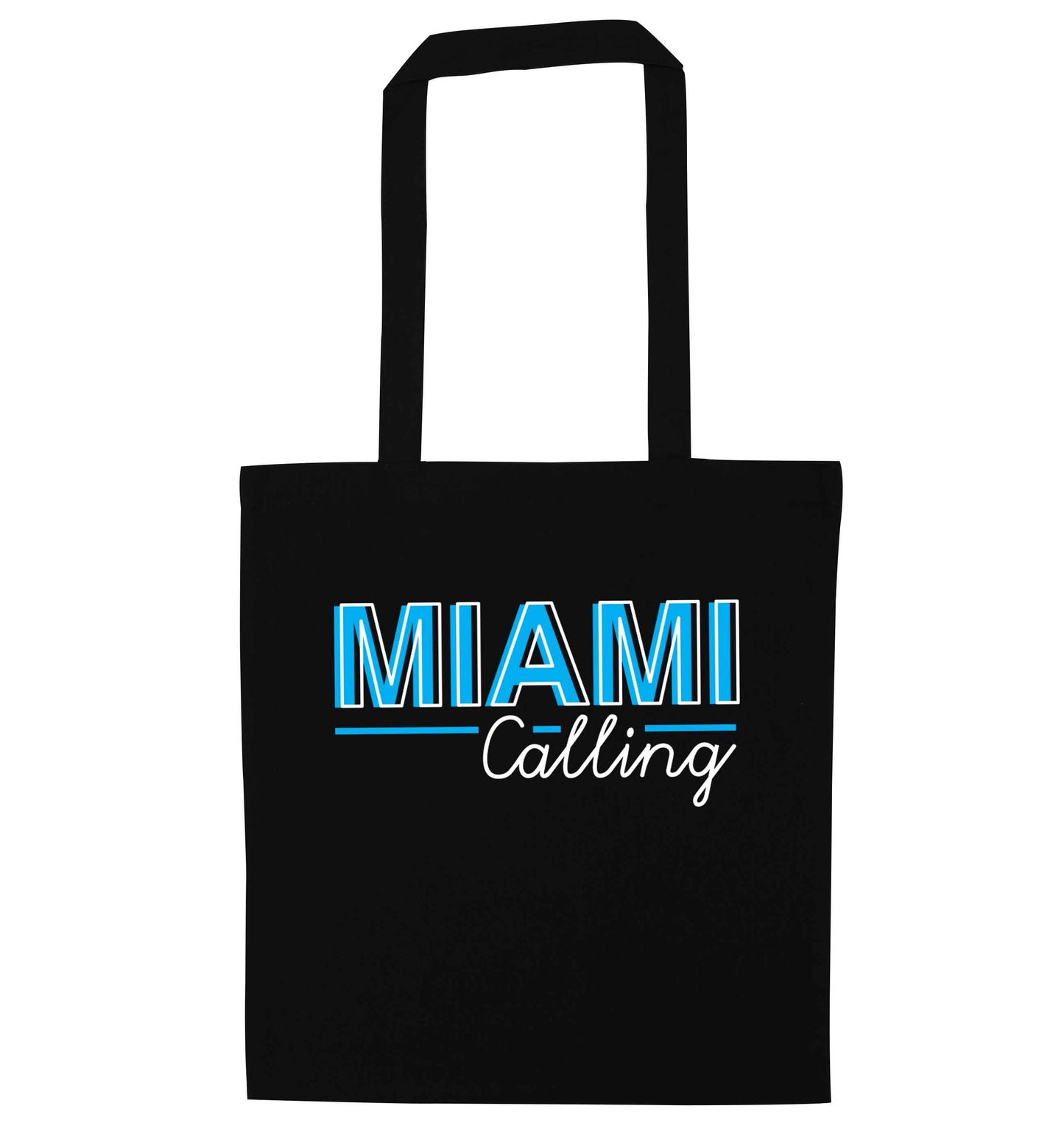 Miami calling black tote bag