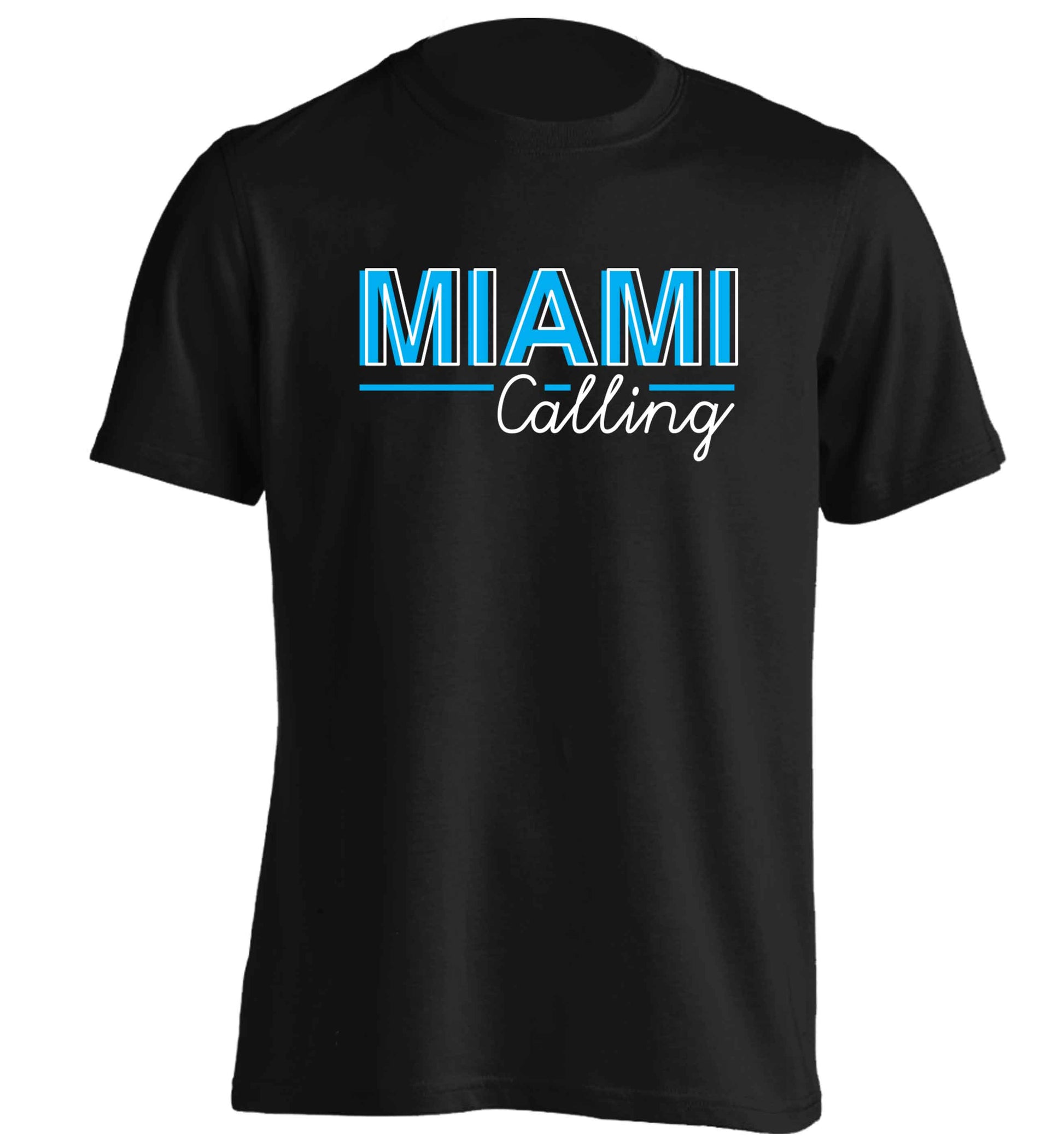 Miami calling adults unisex black Tshirt 2XL