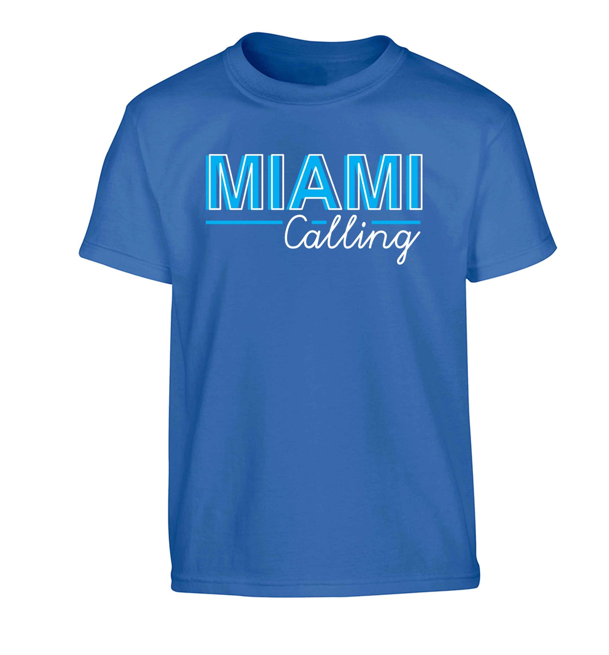 Miami calling Children's blue Tshirt 12-13 Years