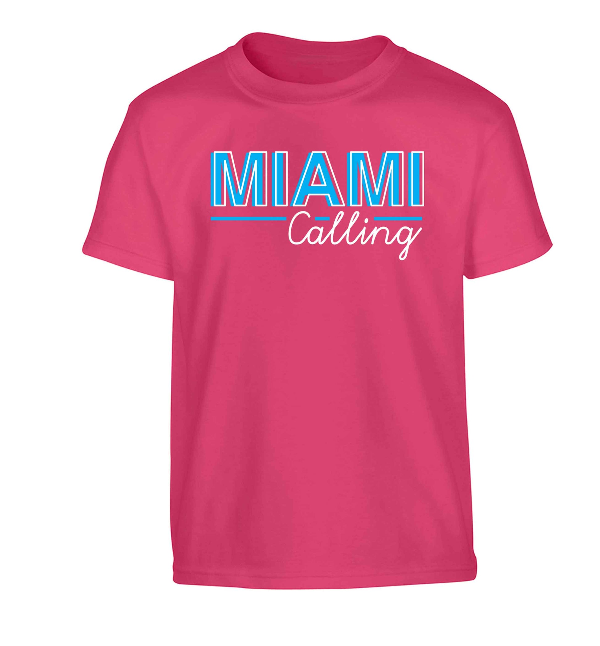 Miami calling Children's pink Tshirt 12-13 Years