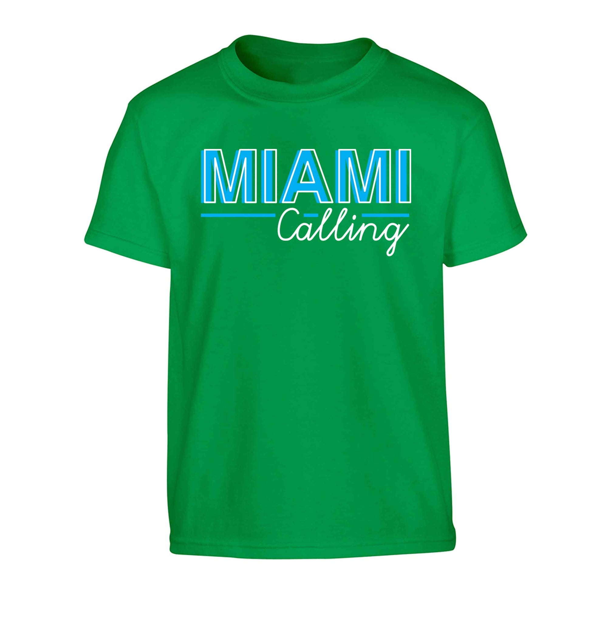 Miami calling Children's green Tshirt 12-13 Years