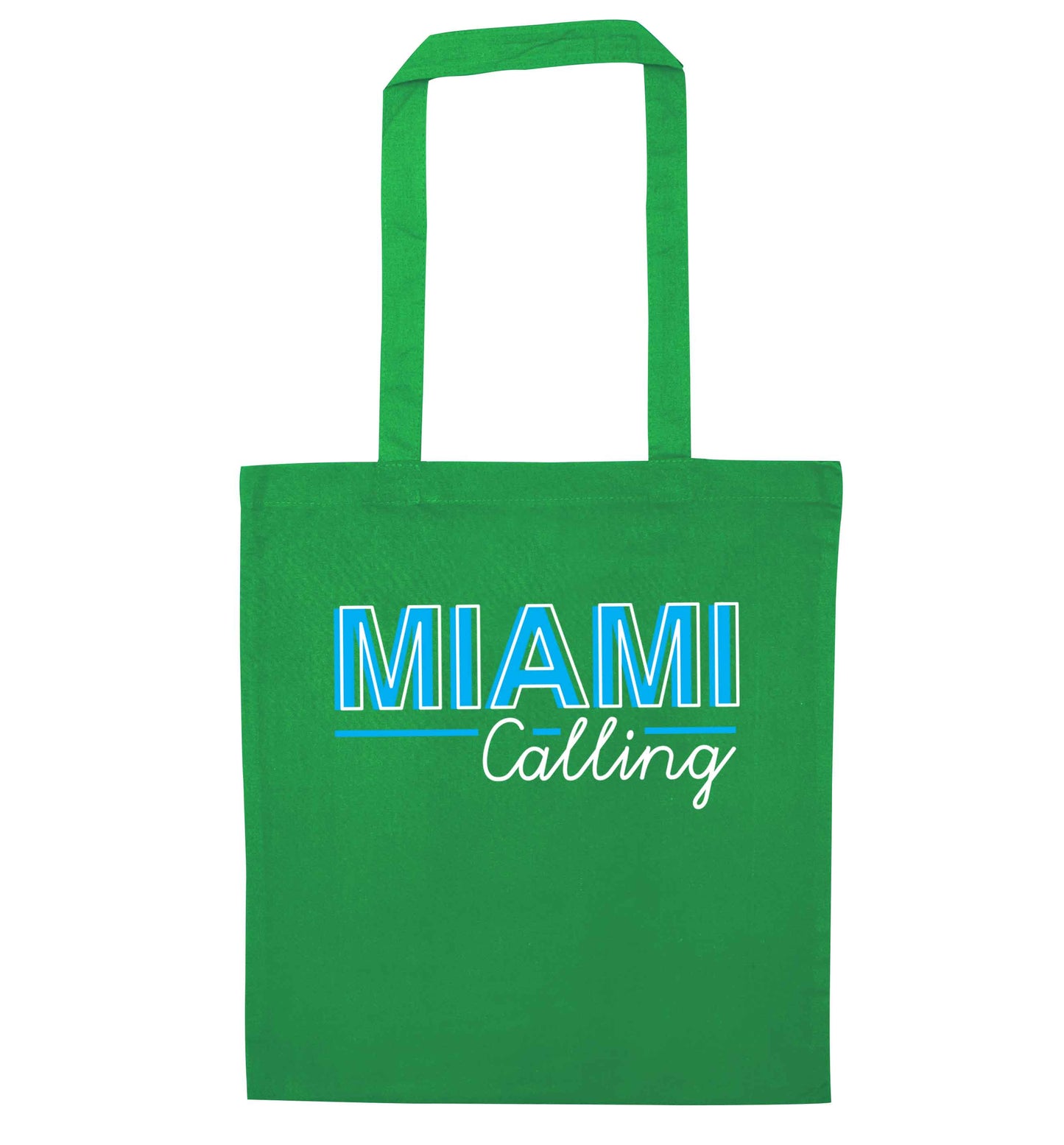 Miami calling green tote bag