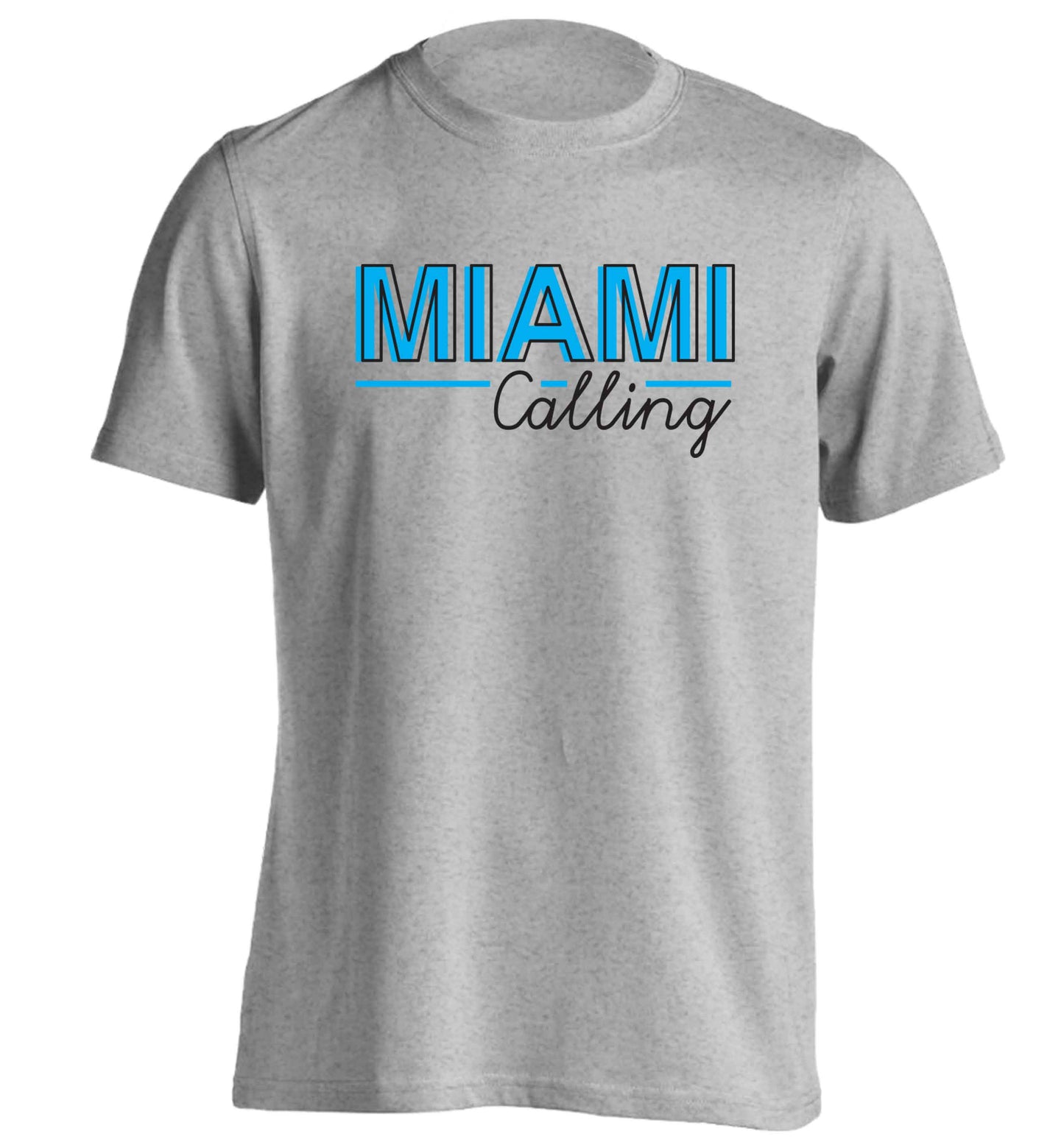 Miami calling adults unisex grey Tshirt 2XL