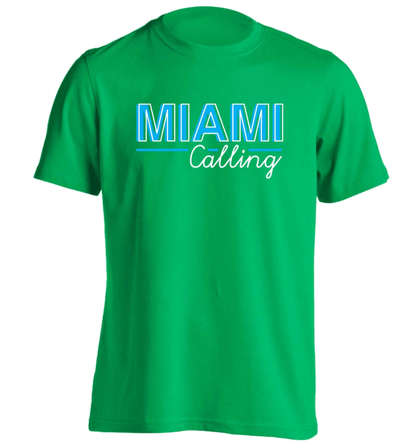Miami calling adults unisex green Tshirt 2XL