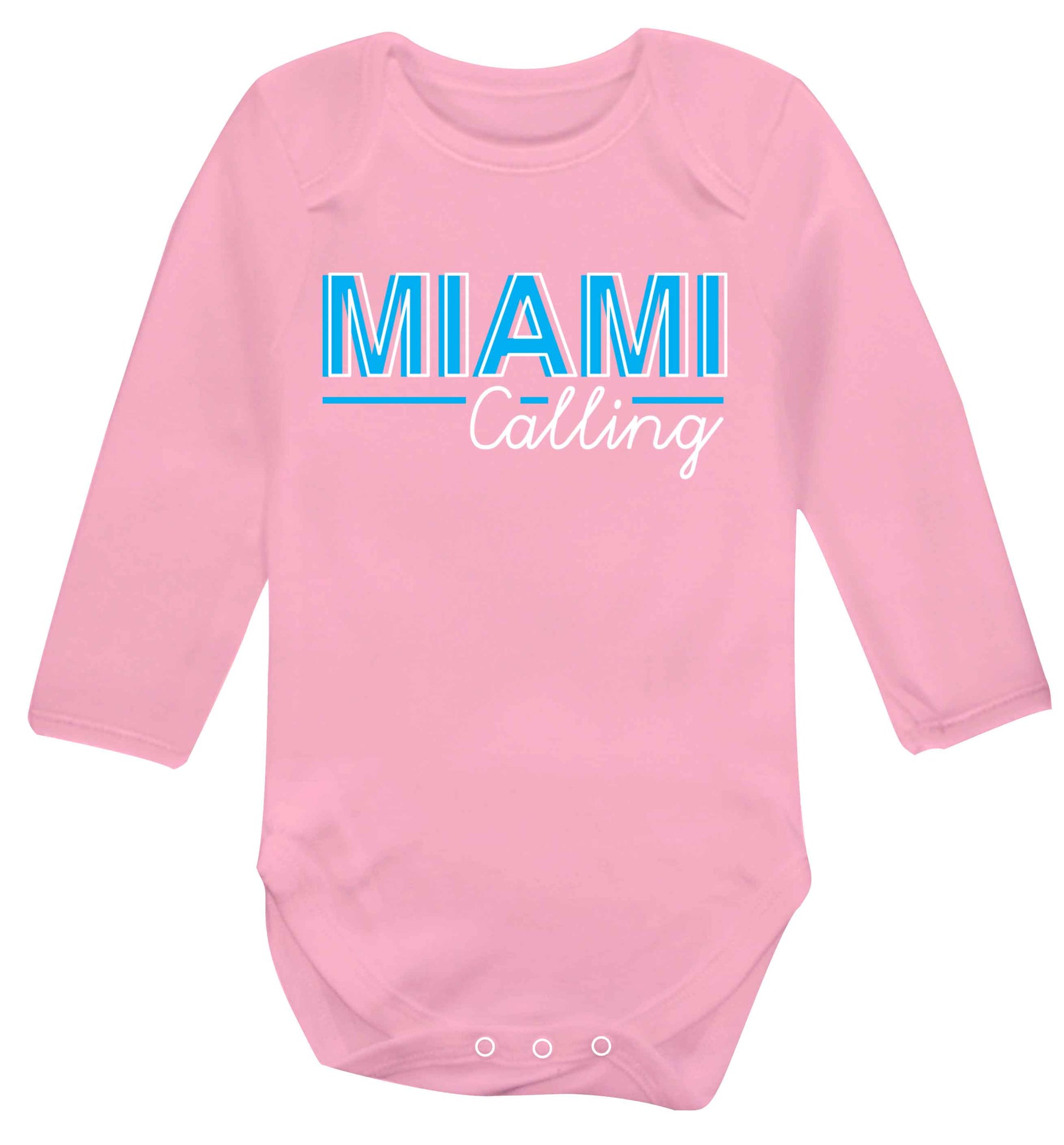 Miami calling Baby Vest long sleeved pale pink 6-12 months