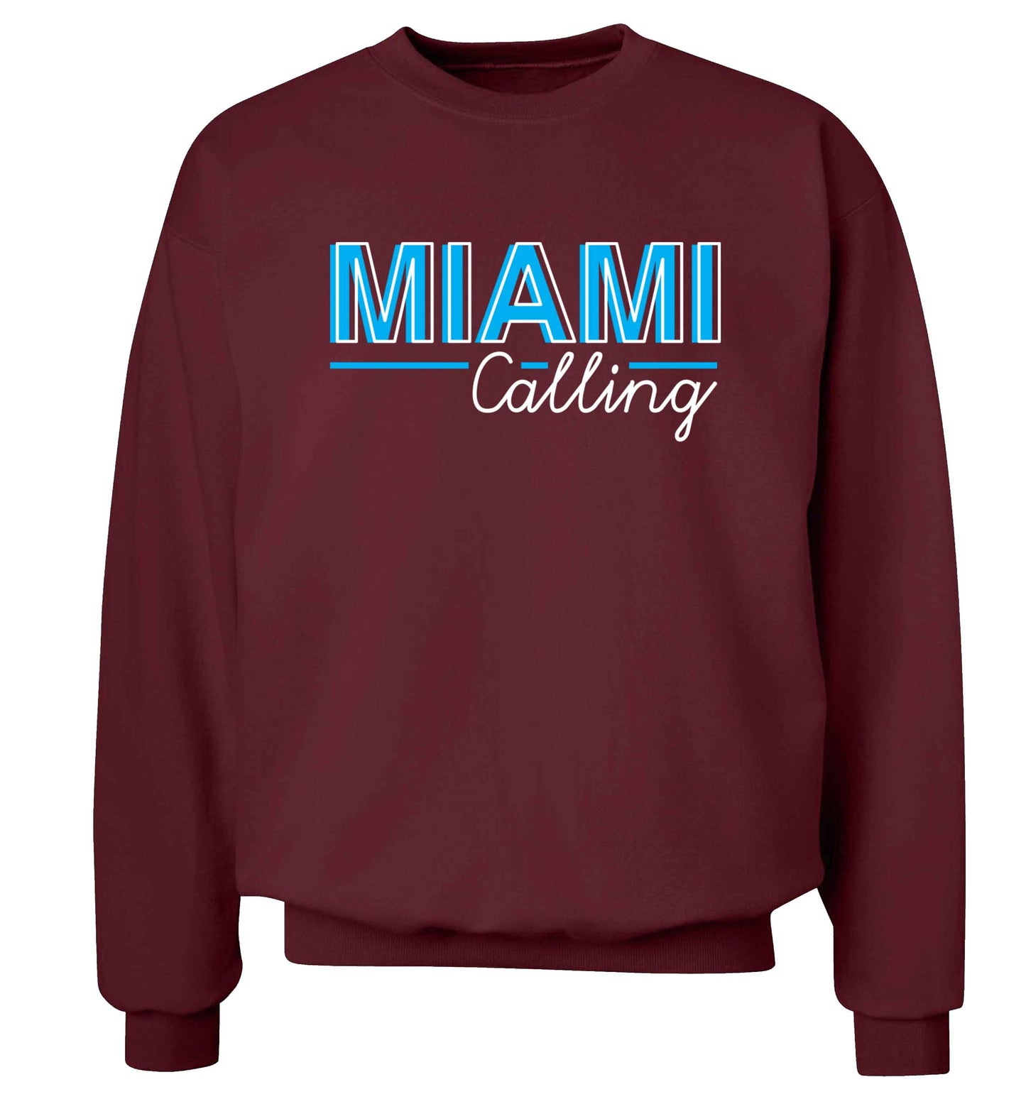 Miami calling Adult's unisex maroon Sweater 2XL