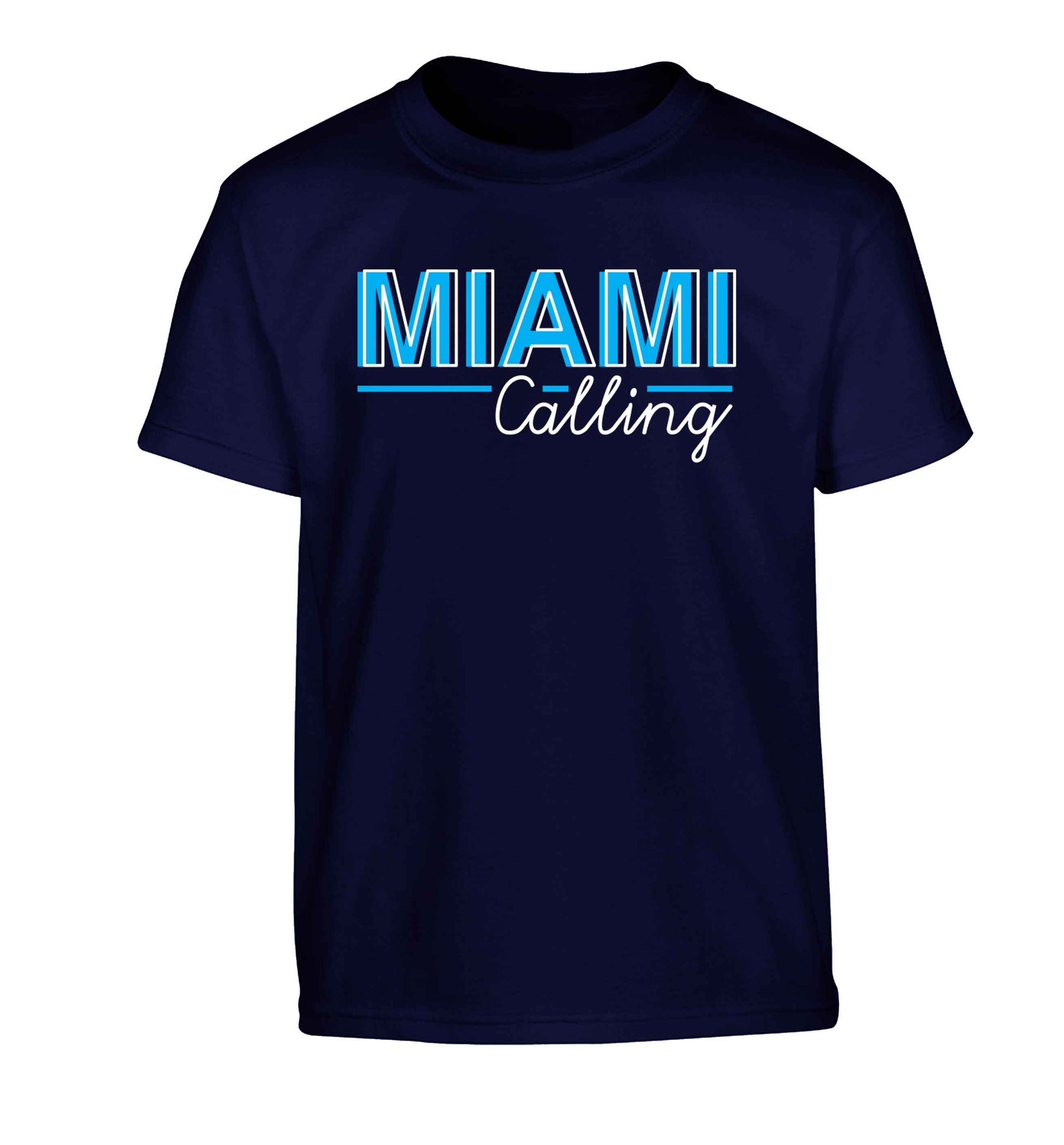 Miami calling Children's navy Tshirt 12-13 Years