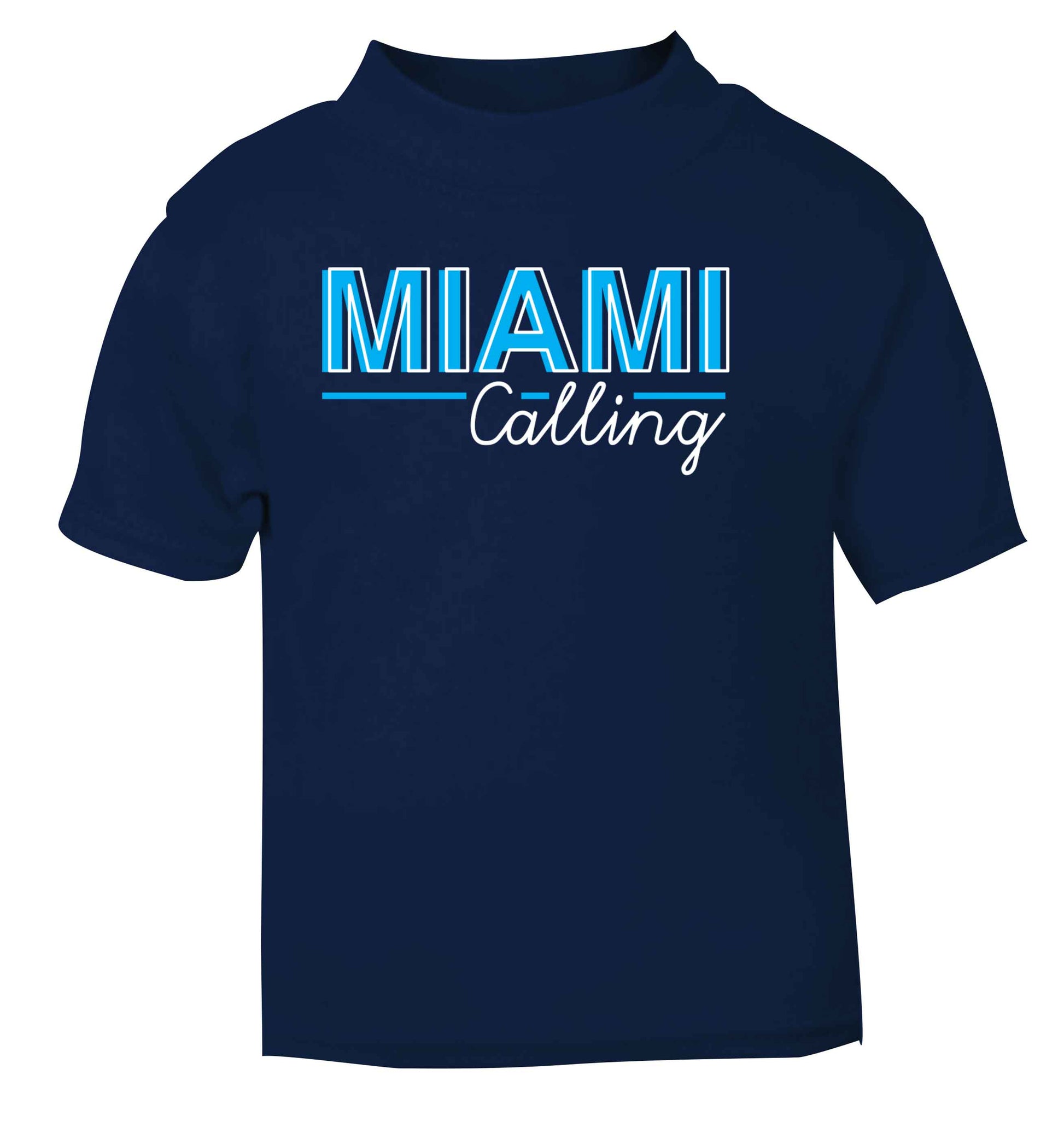 Miami calling navy Baby Toddler Tshirt 2 Years