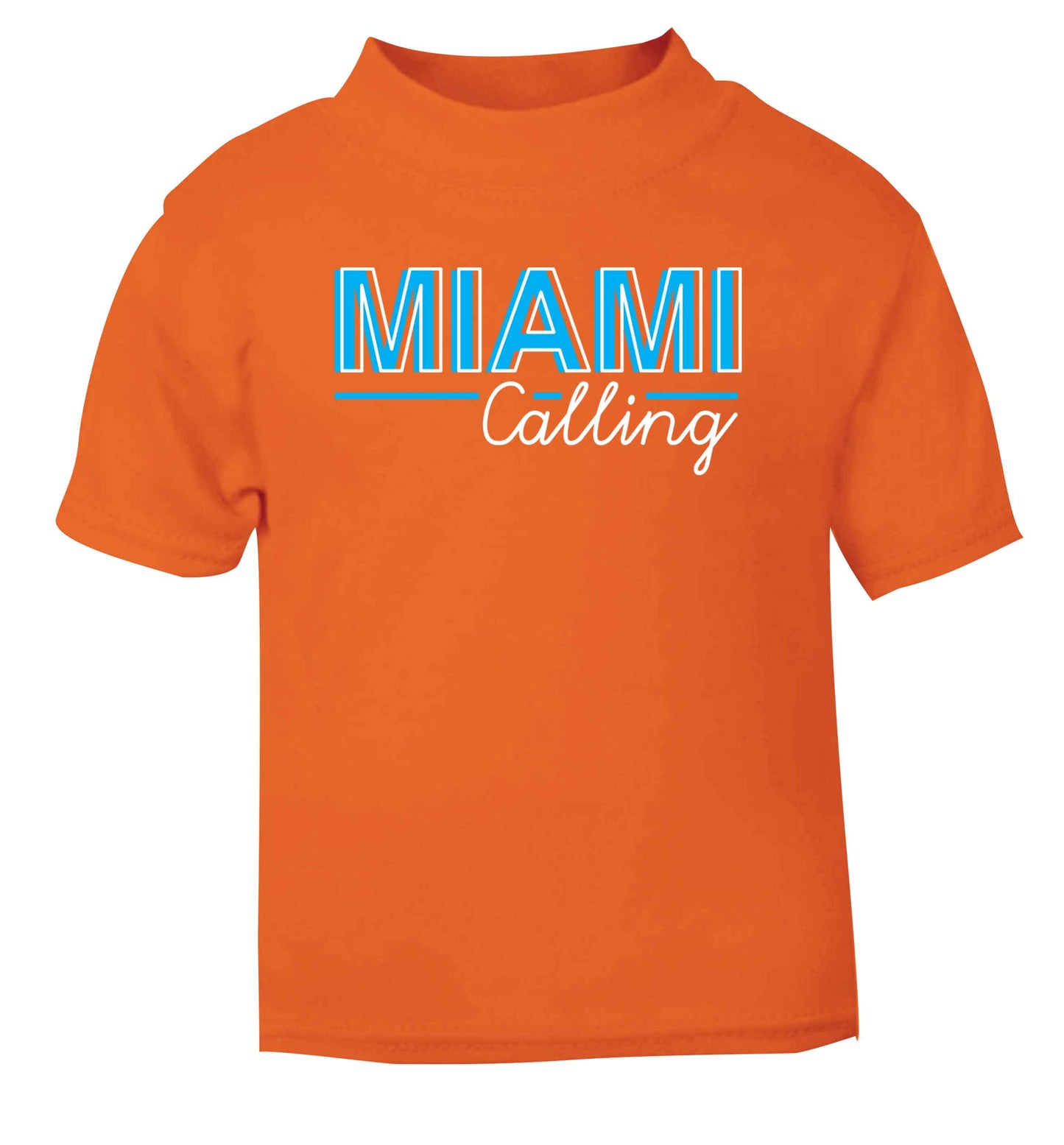 Miami calling orange Baby Toddler Tshirt 2 Years