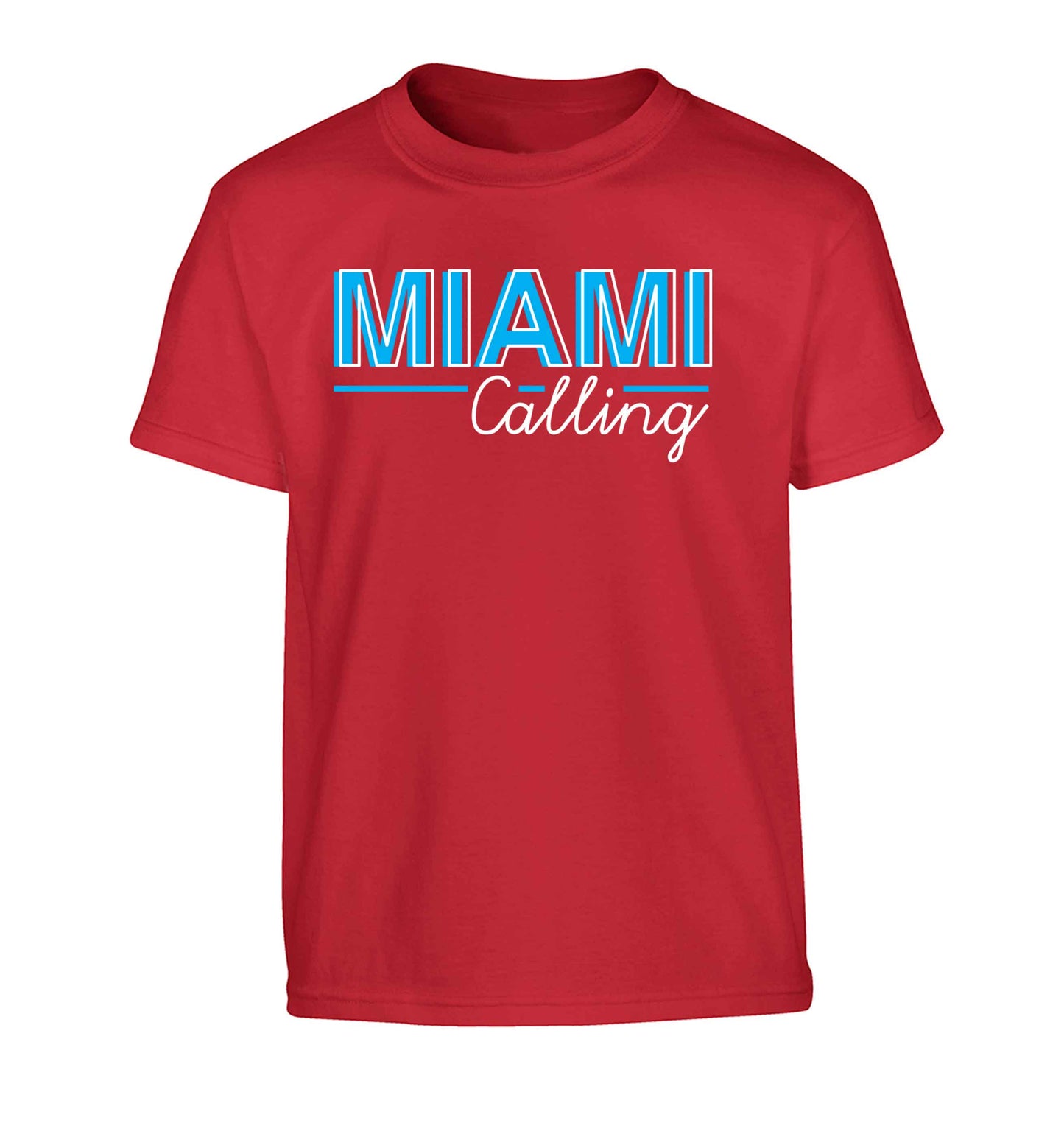 Miami calling Children's red Tshirt 12-13 Years