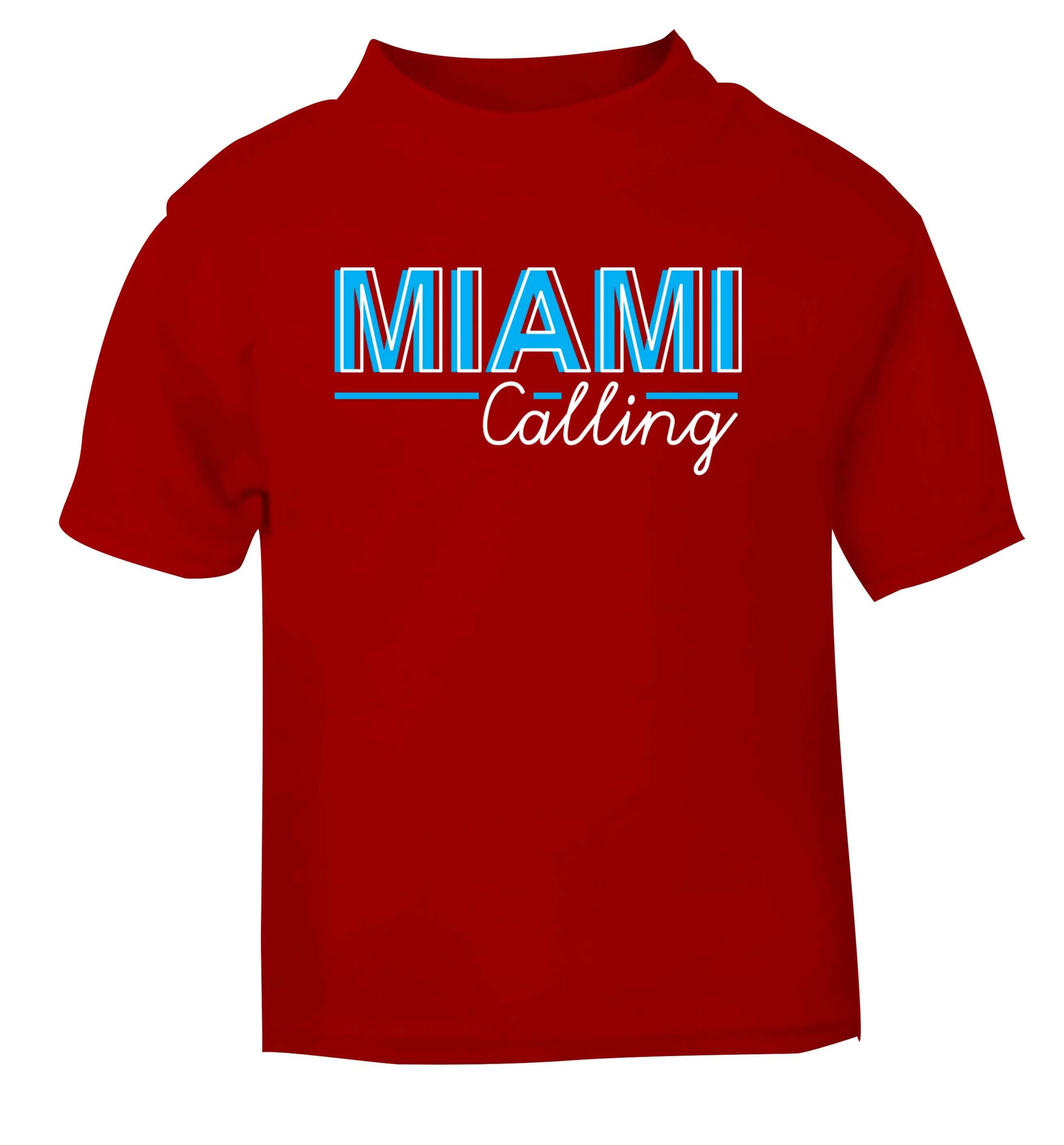 Miami calling red Baby Toddler Tshirt 2 Years