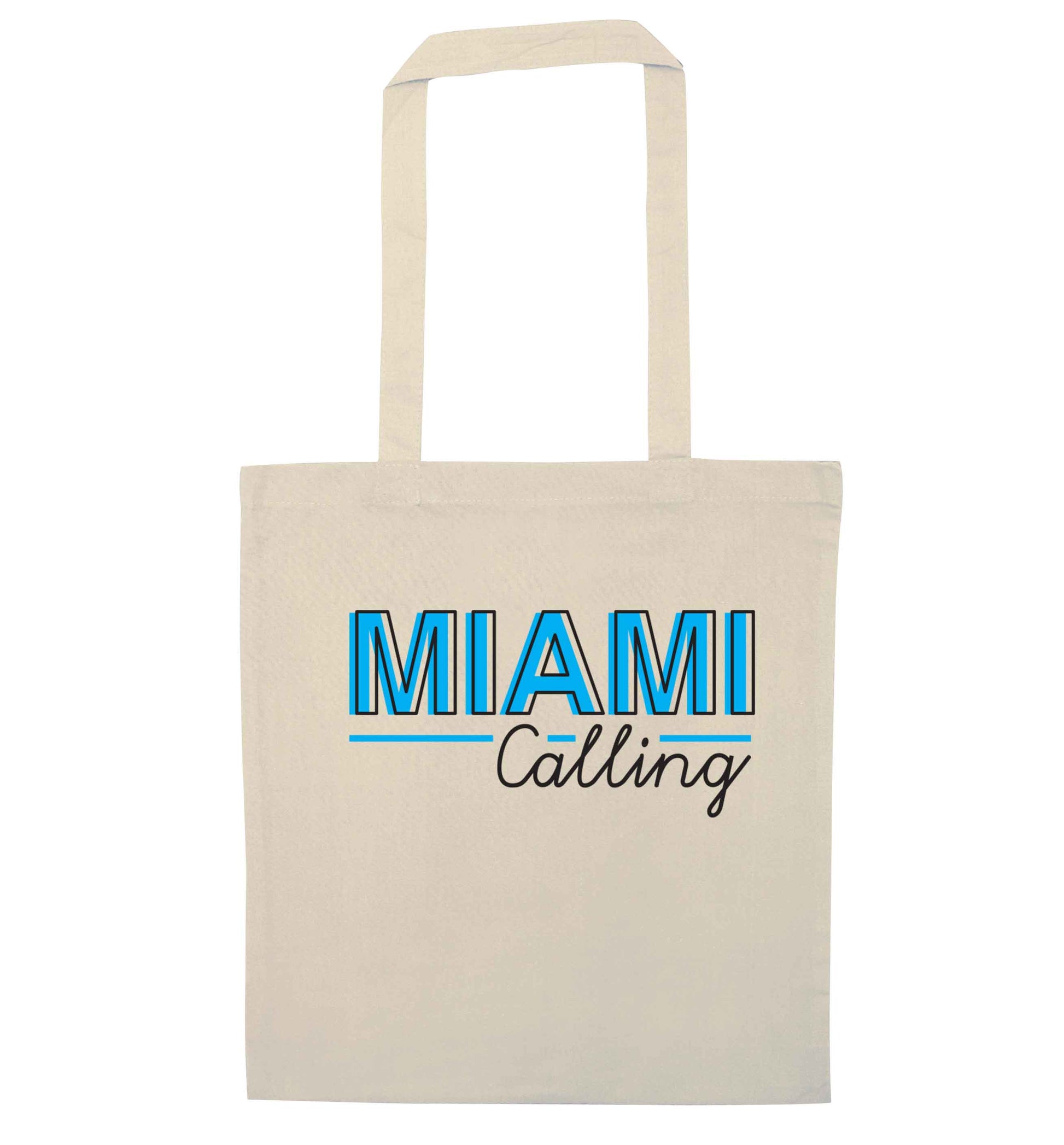 Miami calling natural tote bag