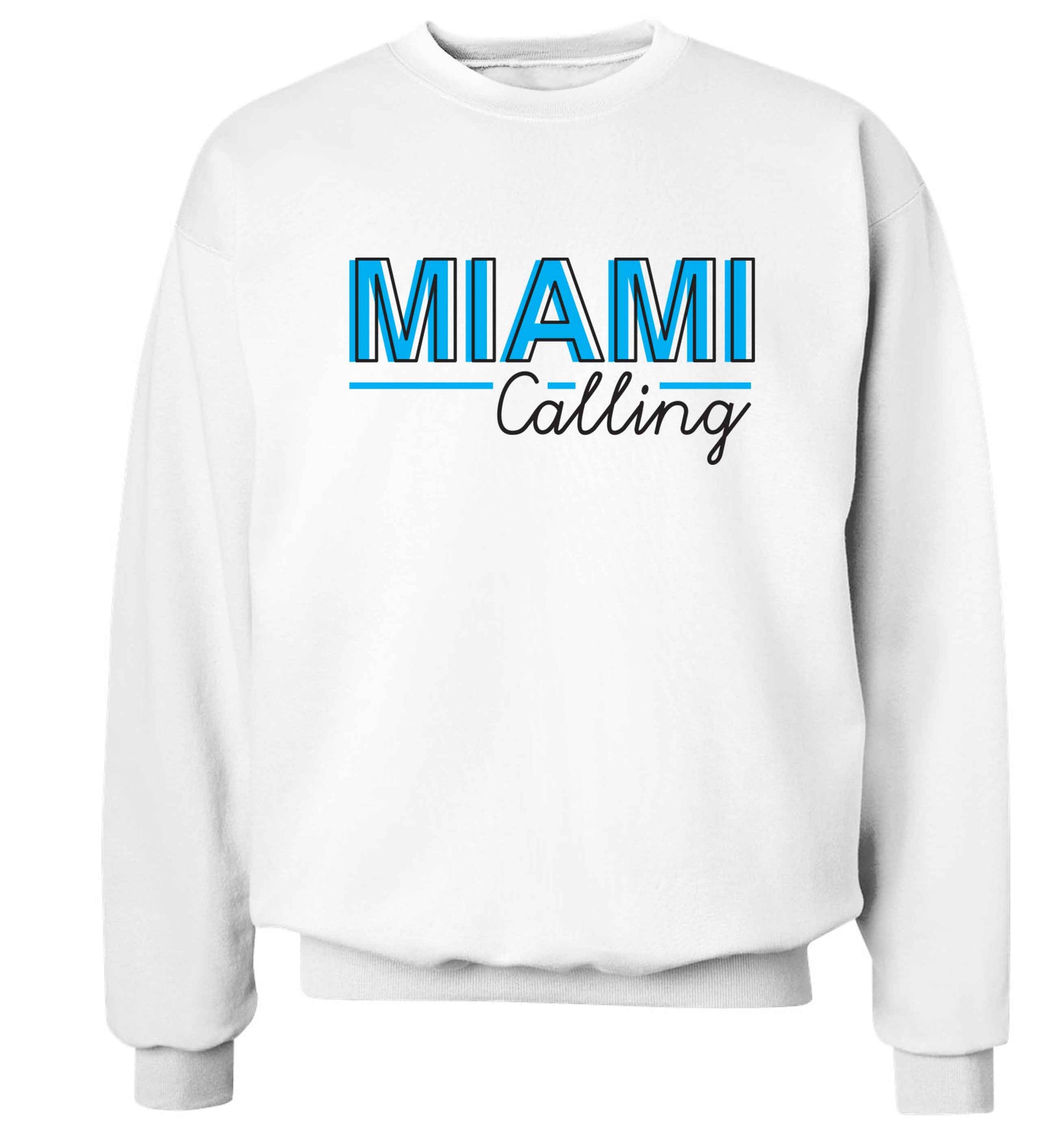 Miami calling Adult's unisex white Sweater 2XL