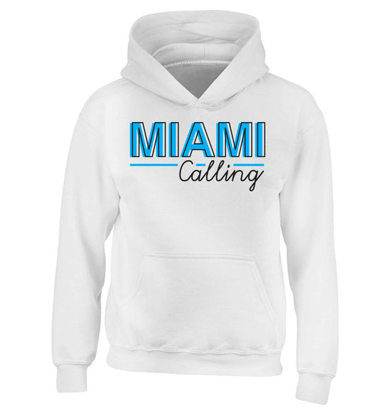 Miami calling children's white hoodie 12-13 Years