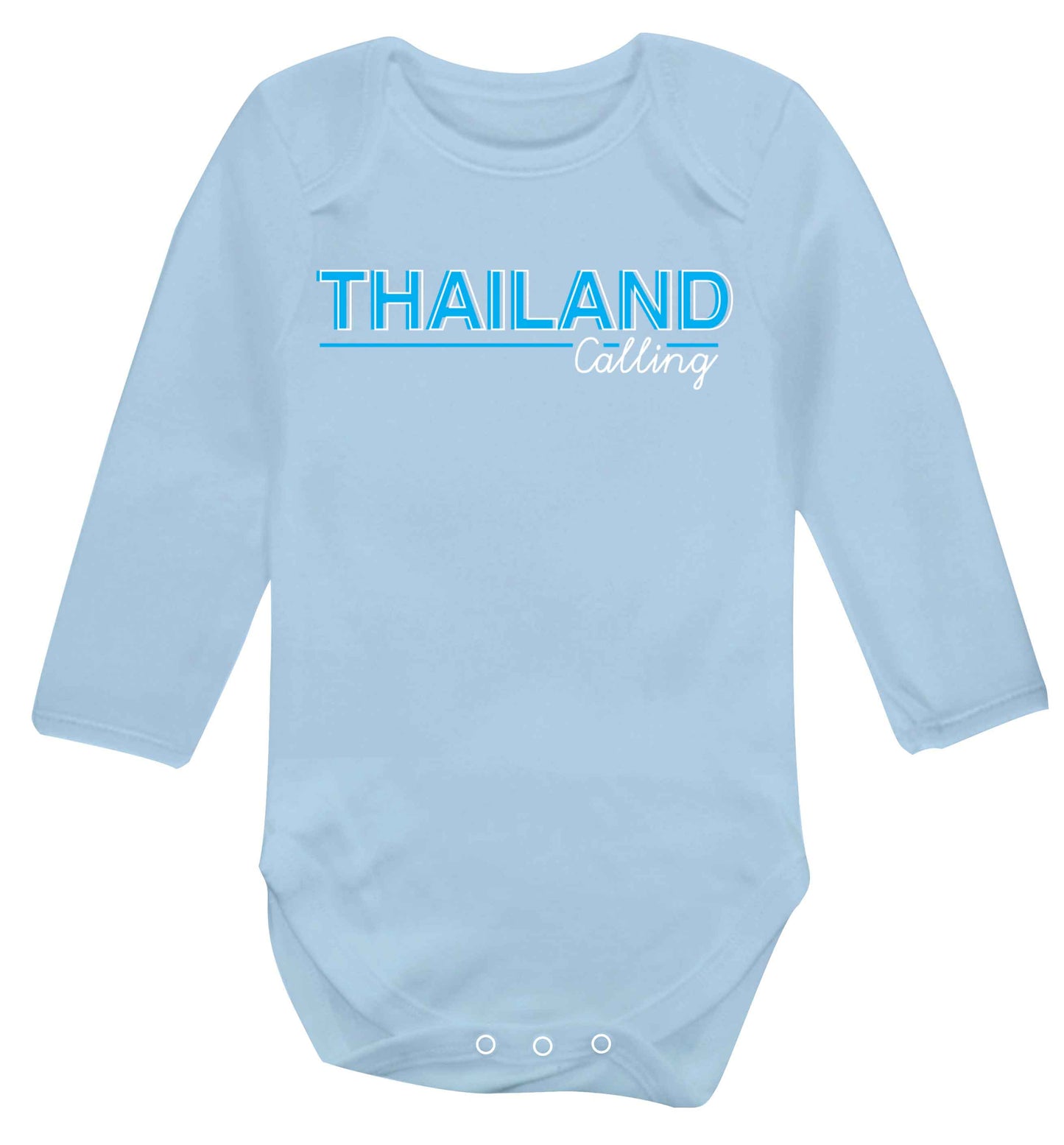 Thailand calling Baby Vest long sleeved pale blue 6-12 months