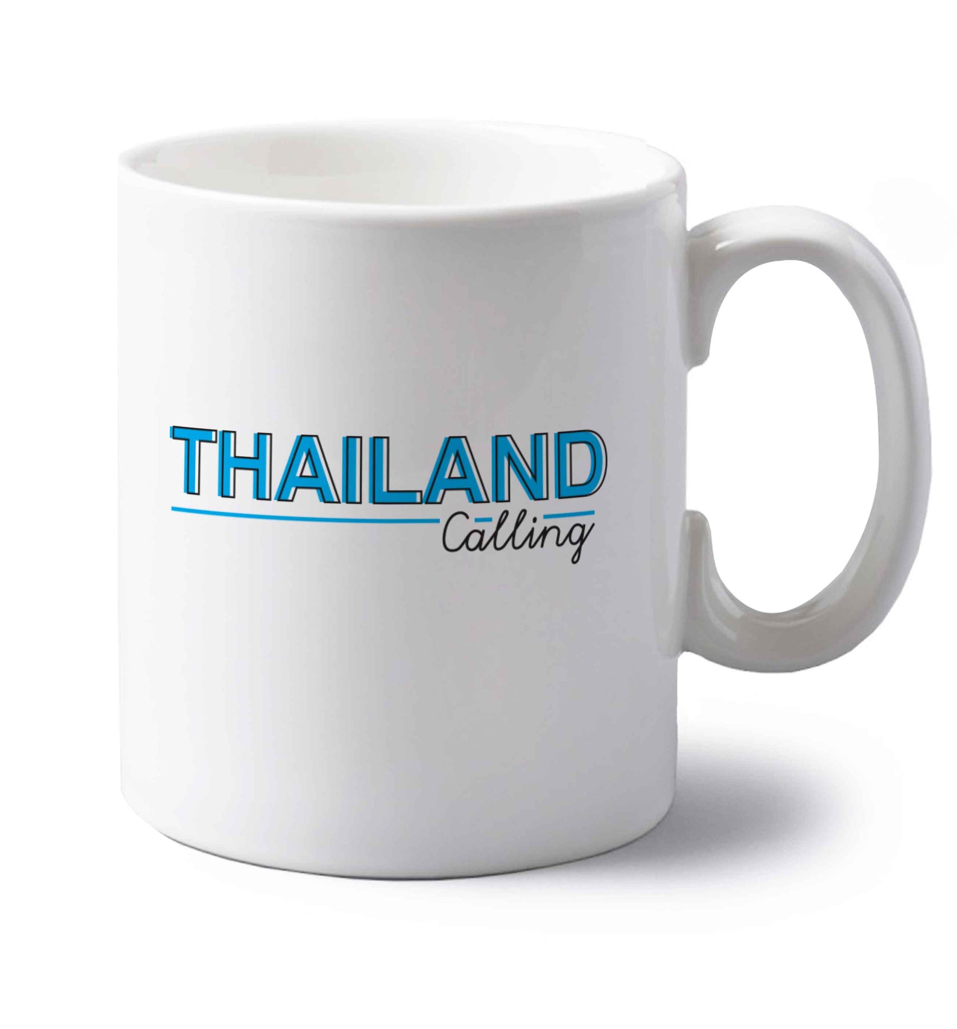 Thailand calling left handed white ceramic mug 