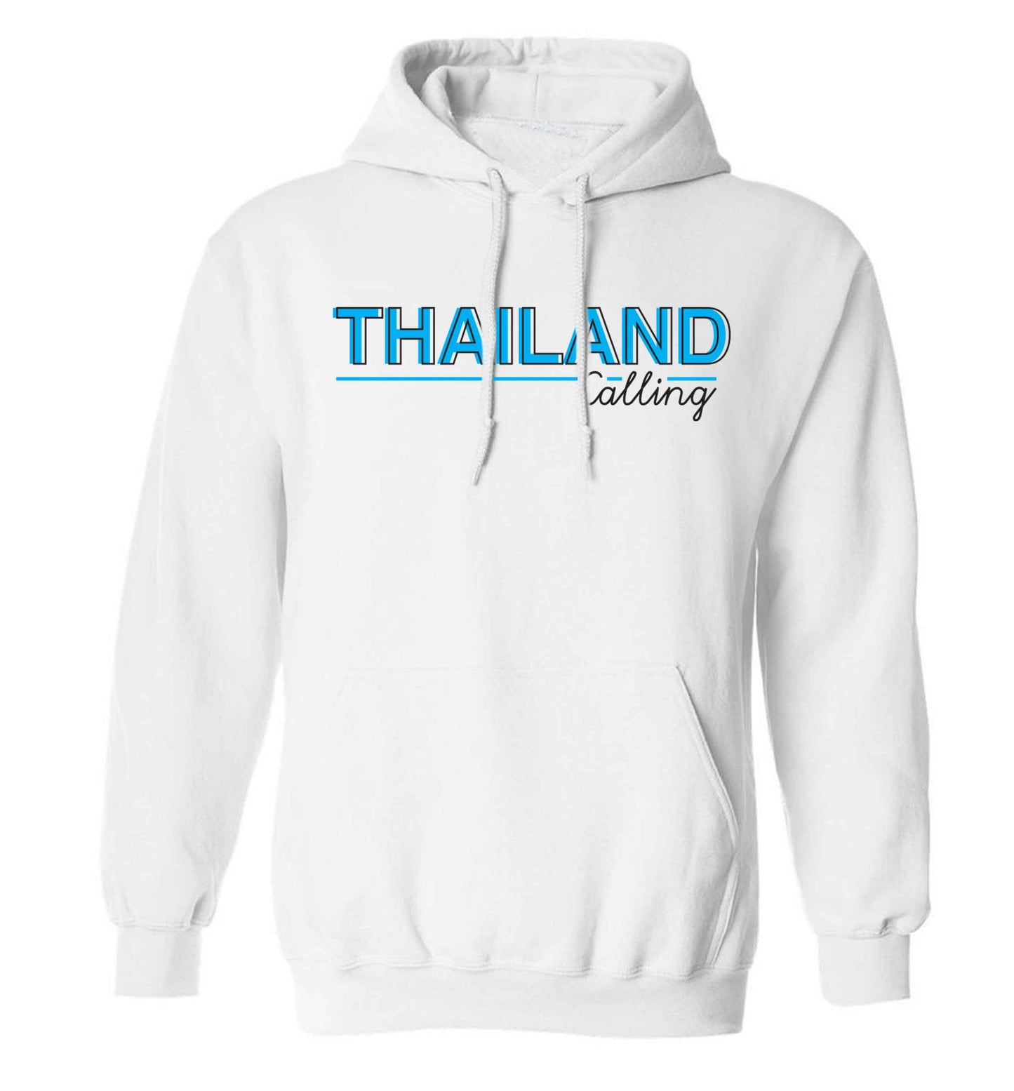 Thailand calling adults unisex white hoodie 2XL
