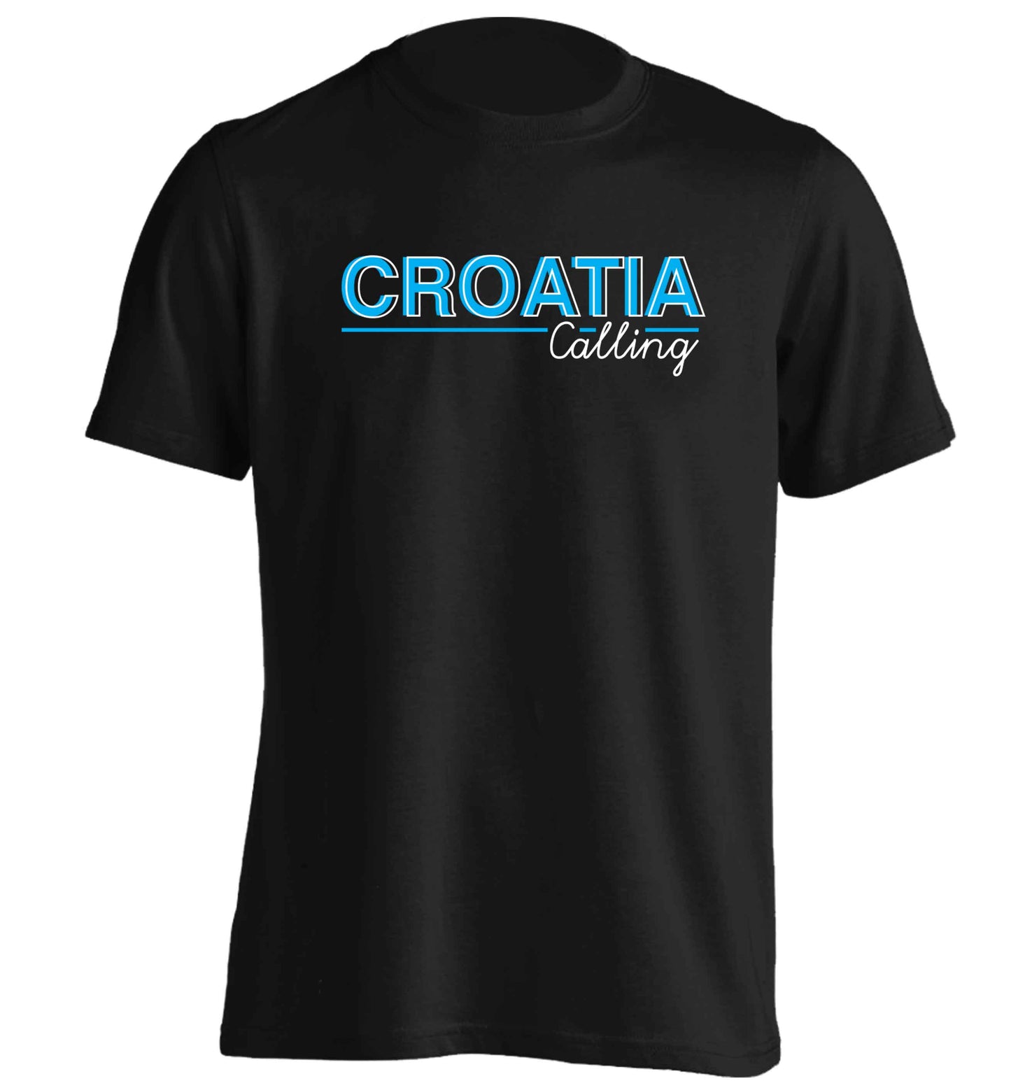 Croatia calling adults unisex black Tshirt 2XL