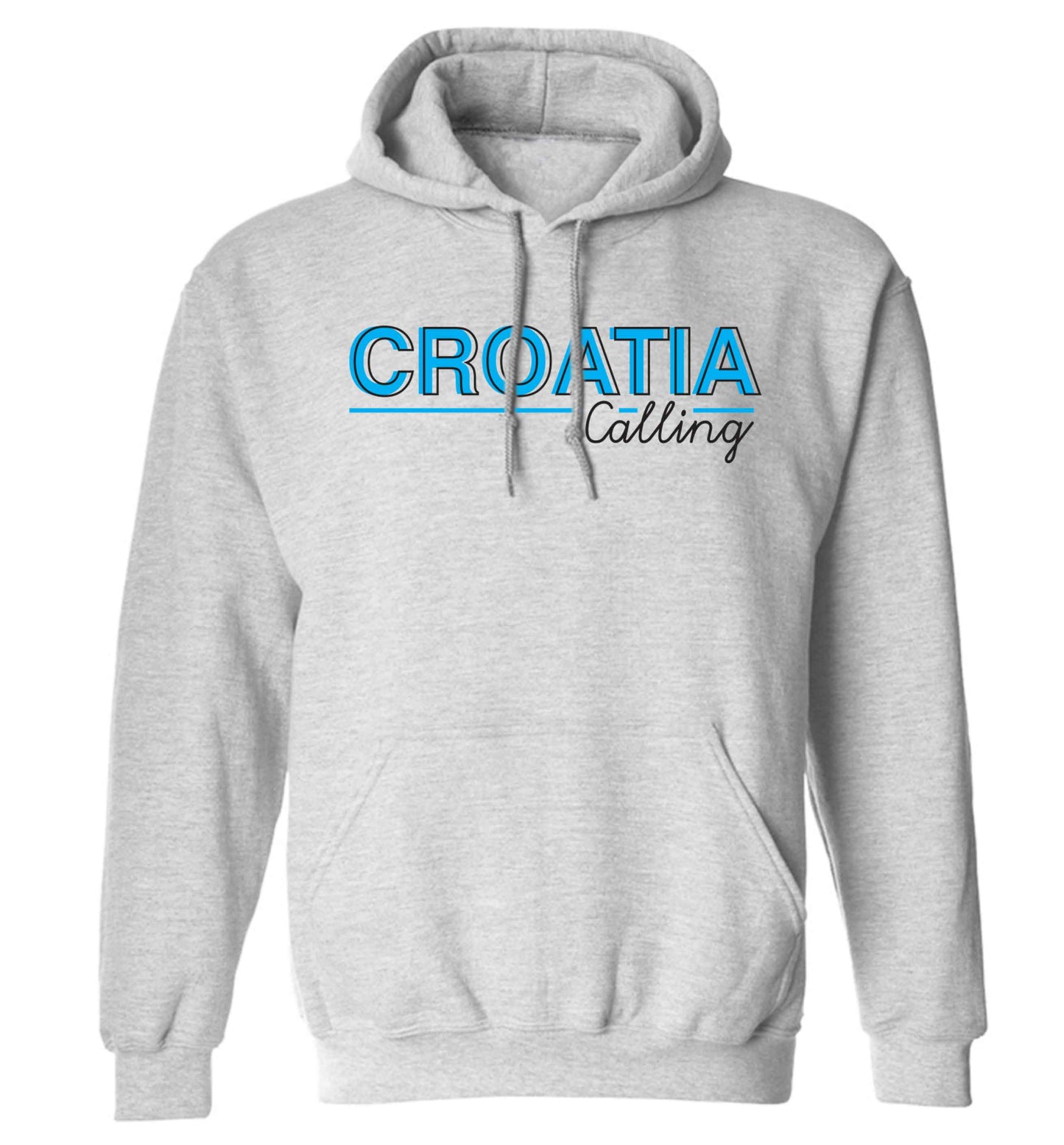 Croatia calling adults unisex grey hoodie 2XL
