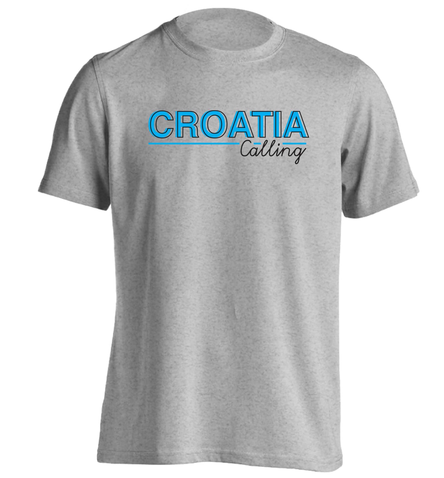 Croatia calling adults unisex grey Tshirt 2XL