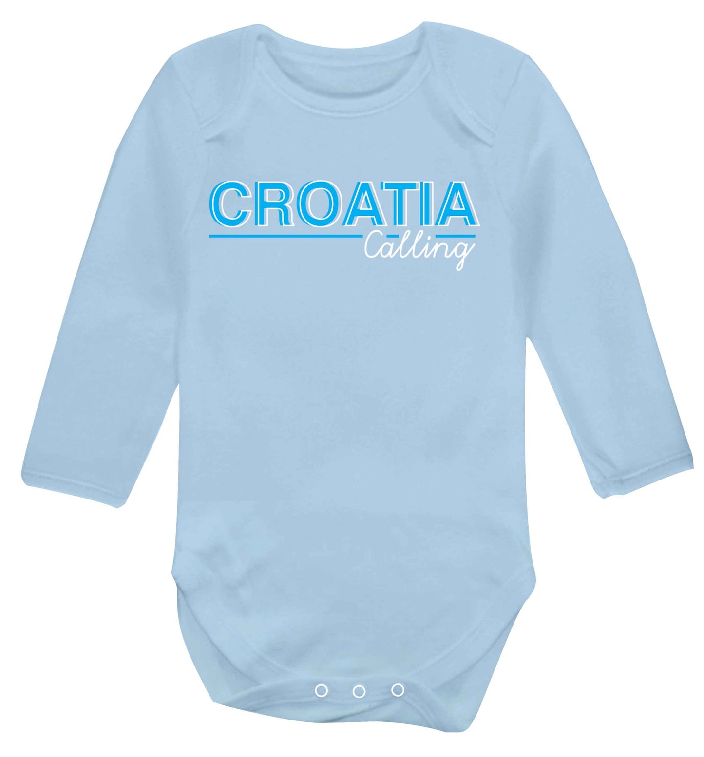 Croatia calling Baby Vest long sleeved pale blue 6-12 months