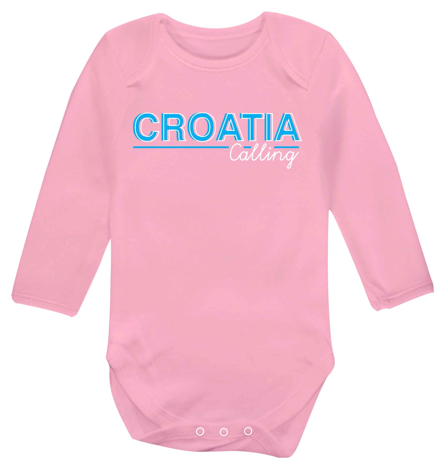 Croatia calling Baby Vest long sleeved pale pink 6-12 months