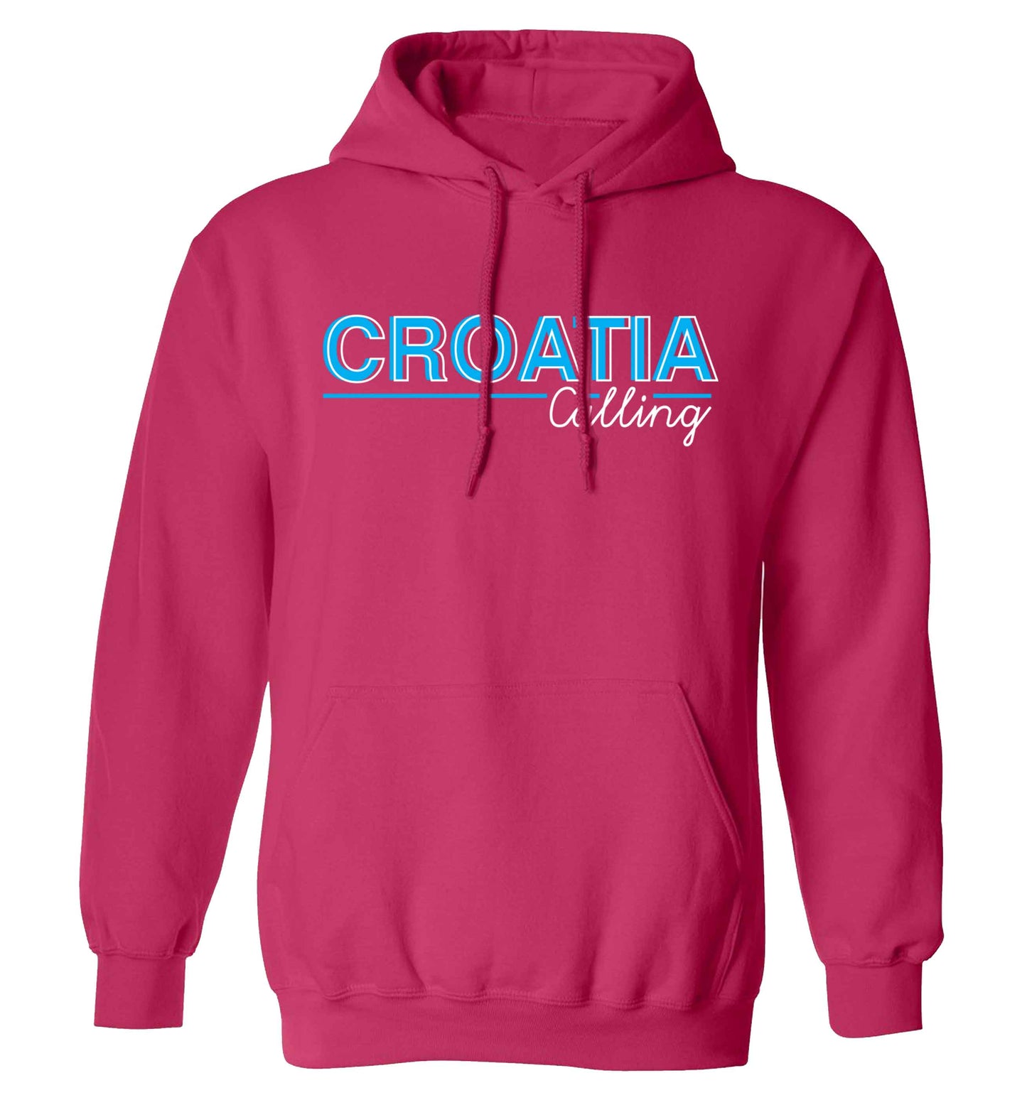 Croatia calling adults unisex pink hoodie 2XL