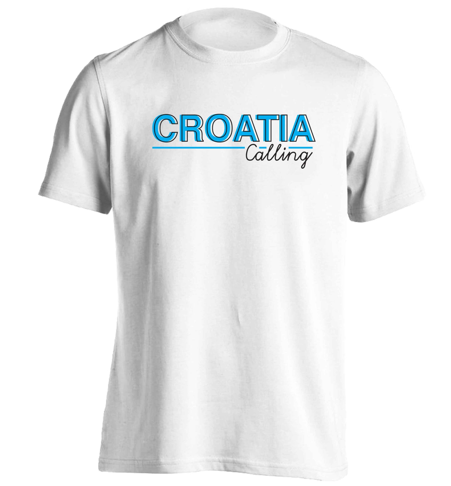 Croatia calling adults unisex white Tshirt 2XL