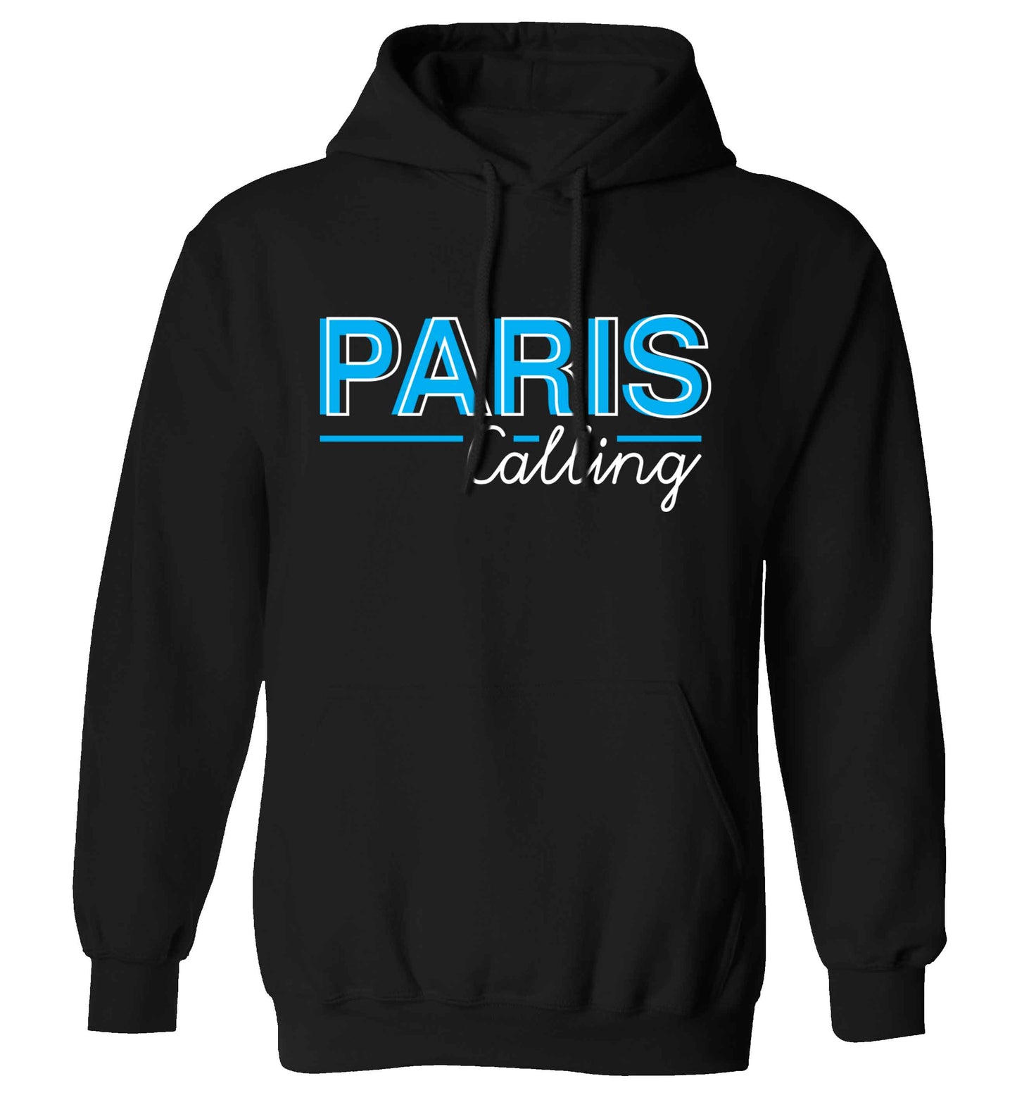 Paris calling adults unisex black hoodie 2XL