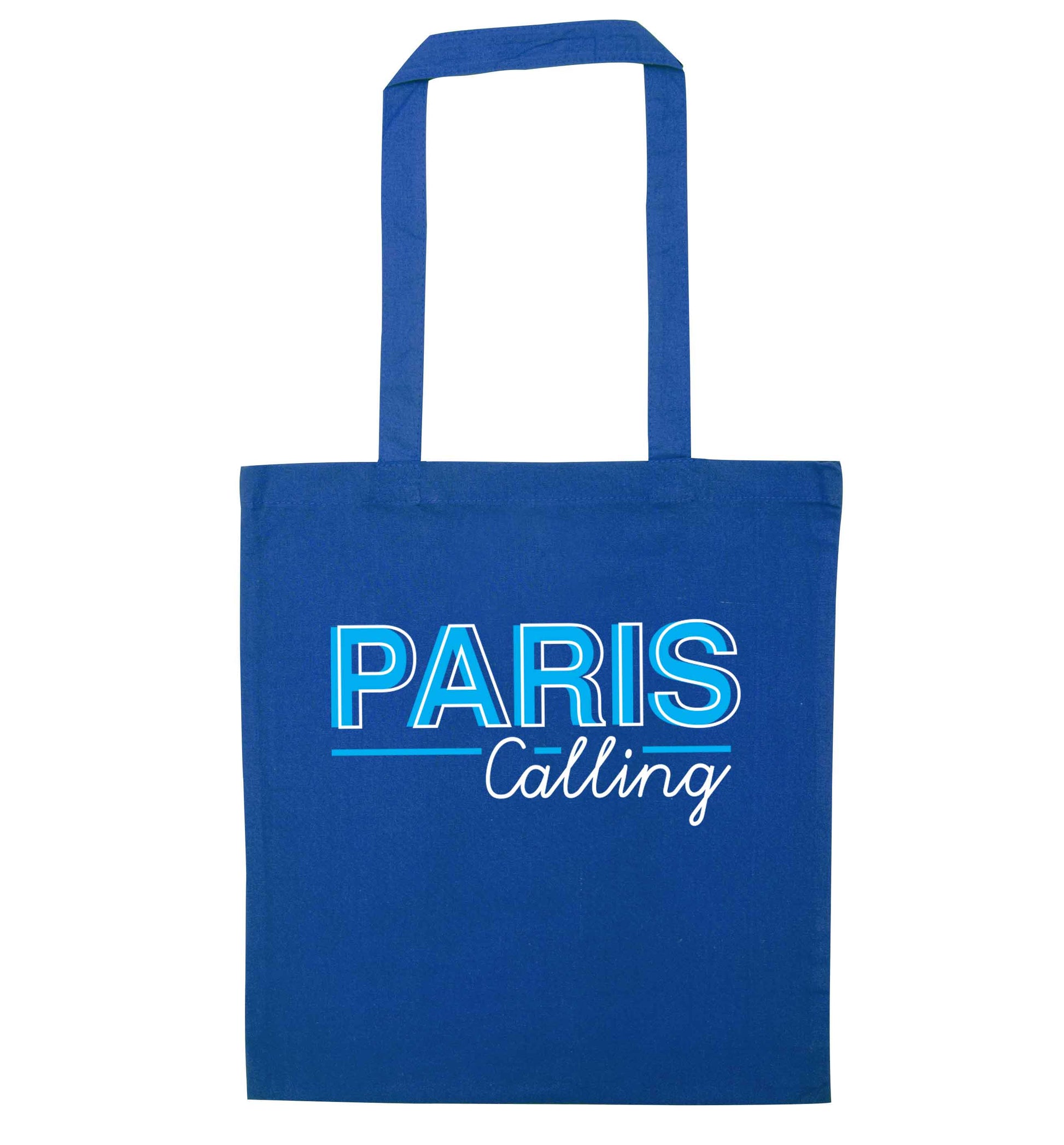 Paris calling blue tote bag