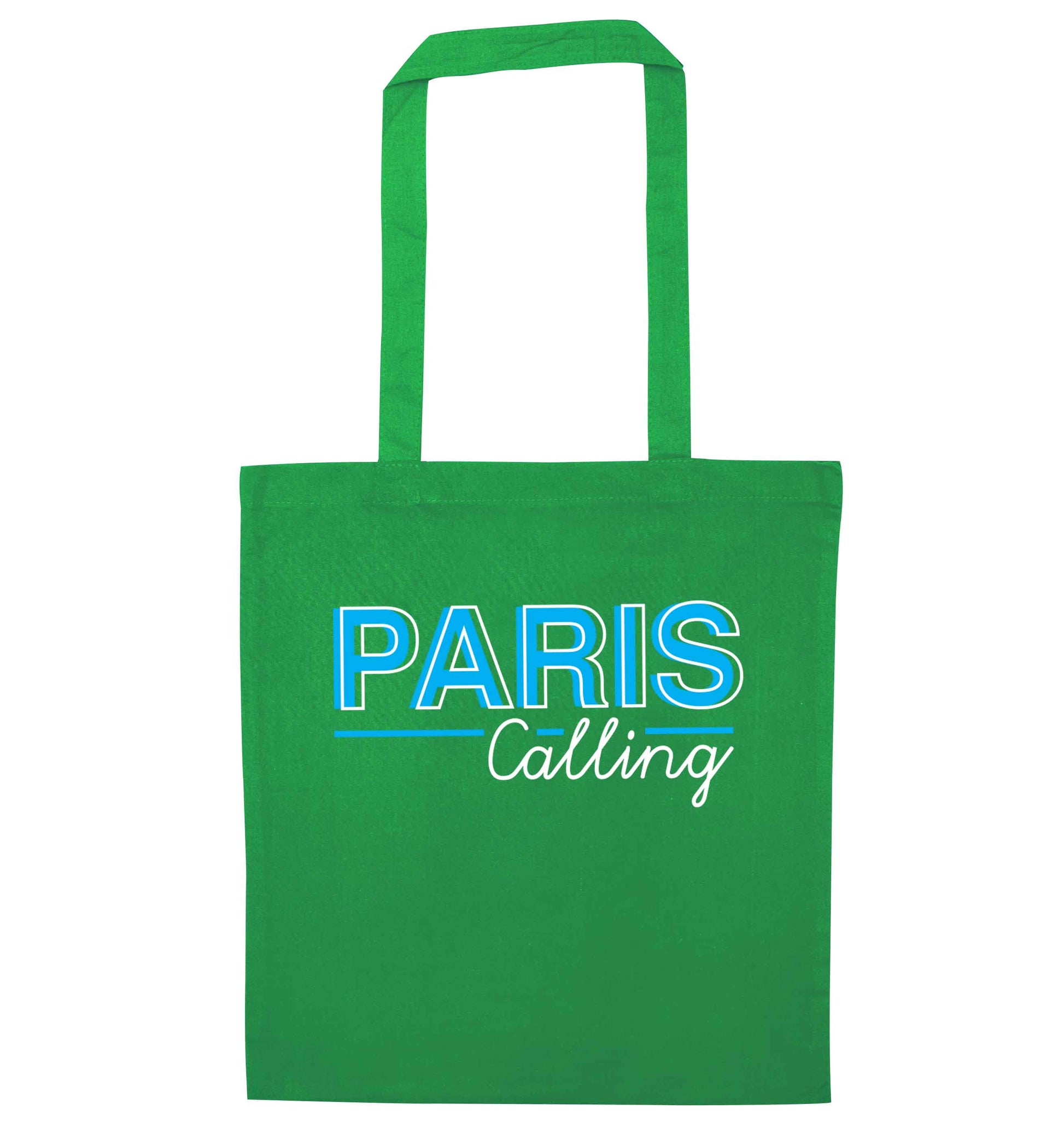 Paris calling green tote bag