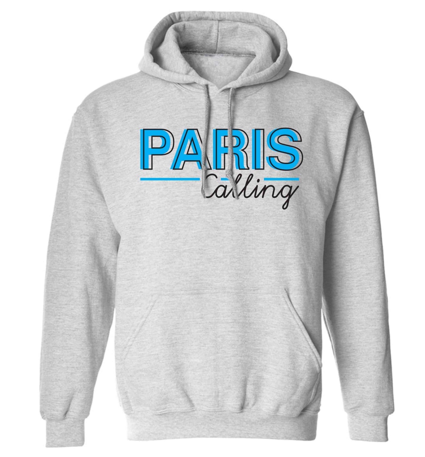 Paris calling adults unisex grey hoodie 2XL