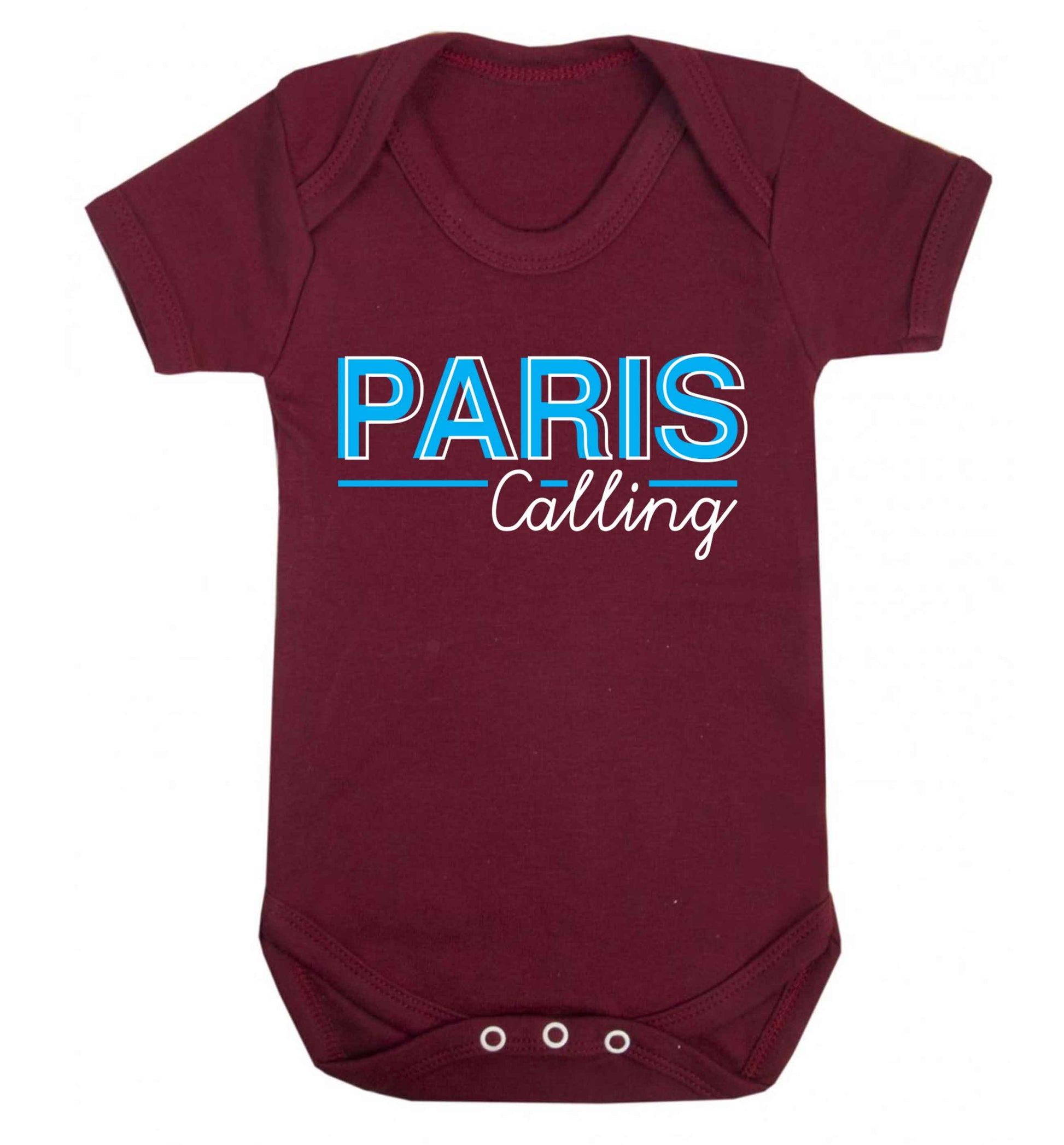 Paris calling Baby Vest maroon 18-24 months