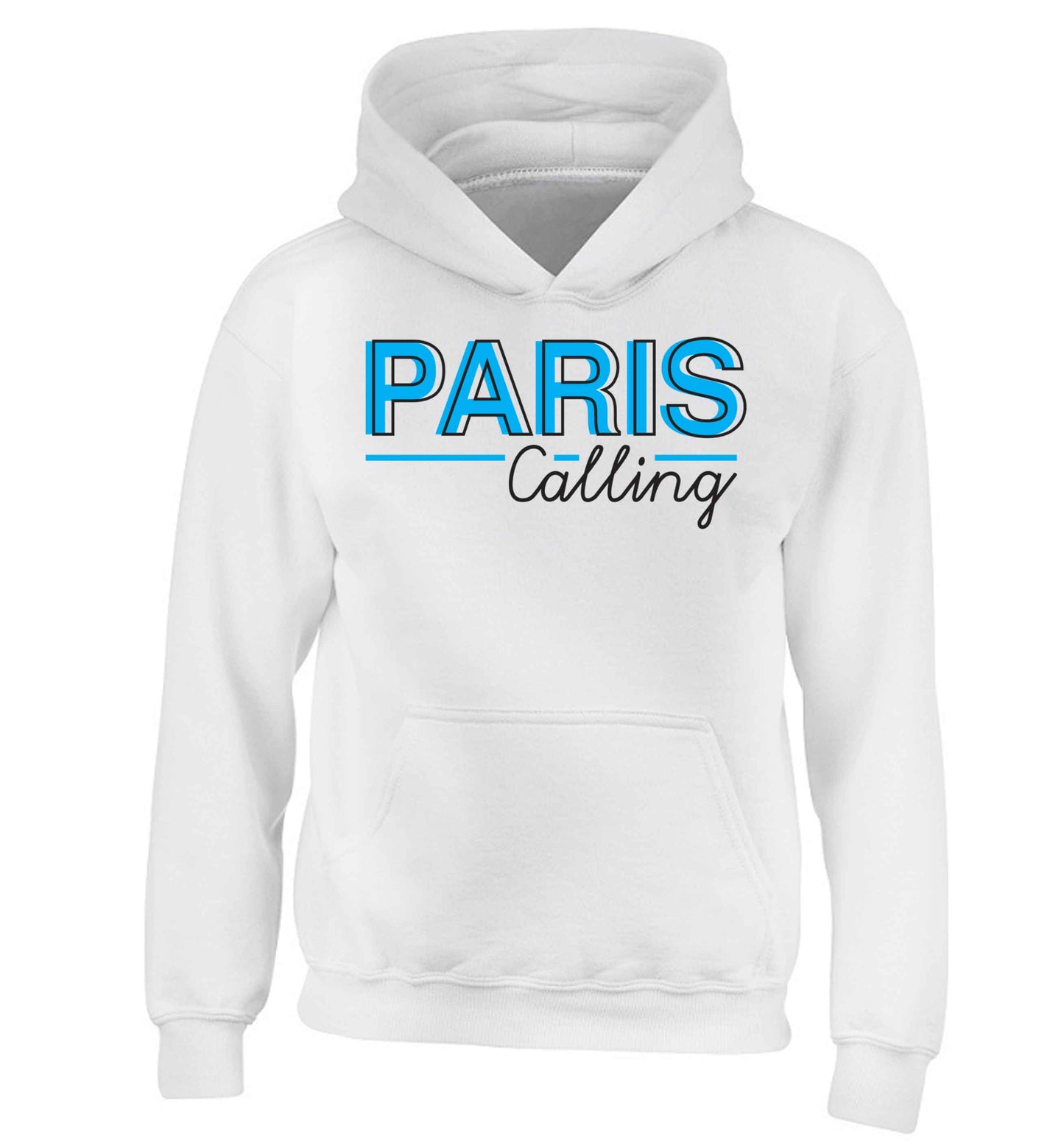 Paris calling children's white hoodie 12-13 Years