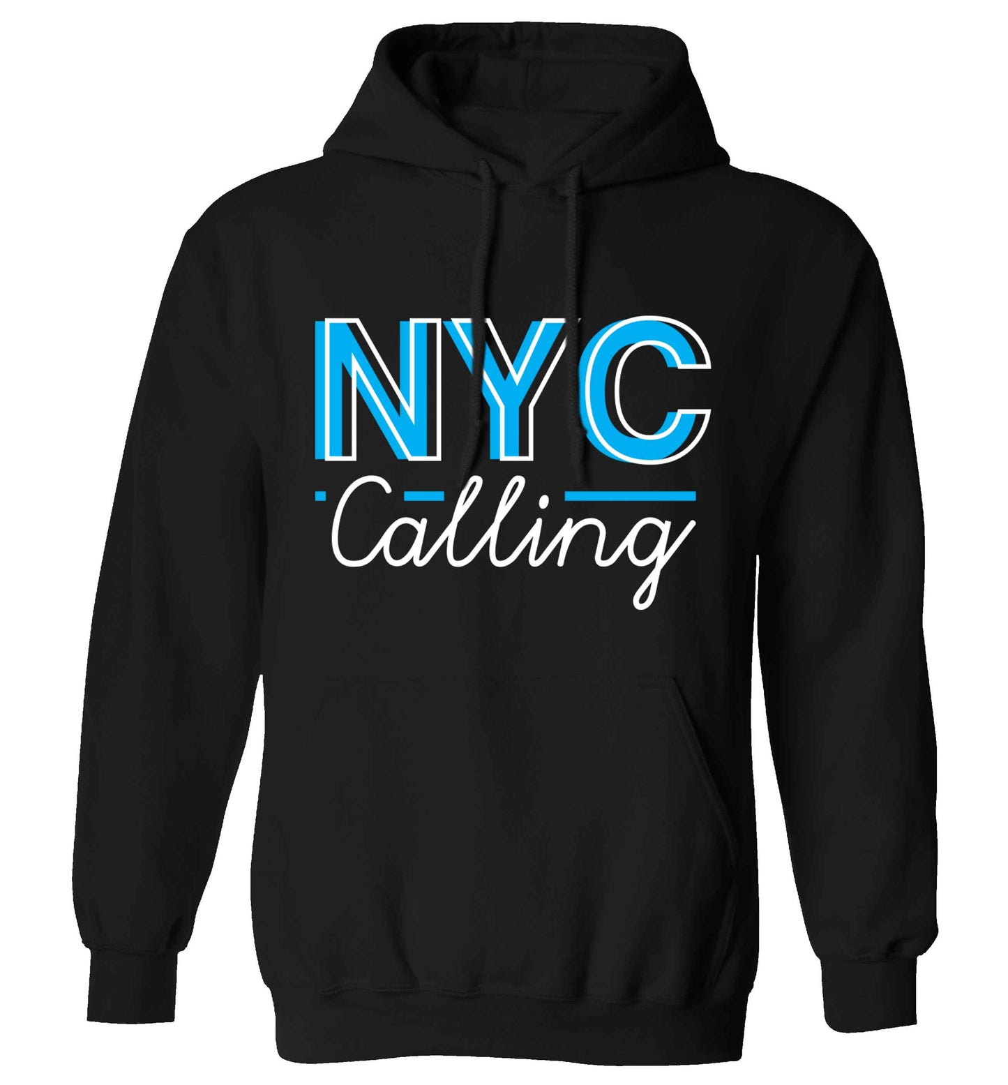 NYC calling adults unisex black hoodie 2XL