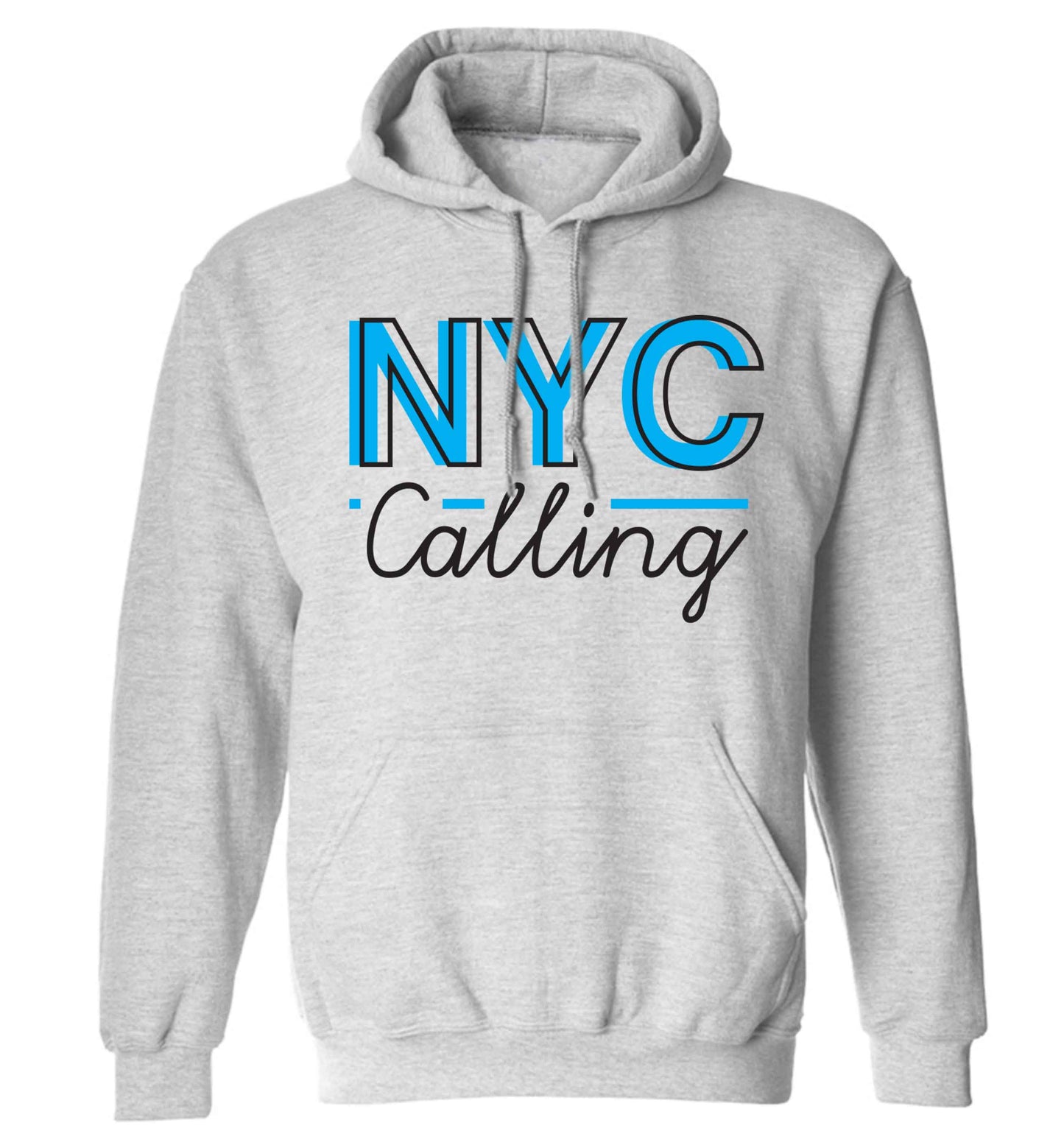 NYC calling adults unisex grey hoodie 2XL