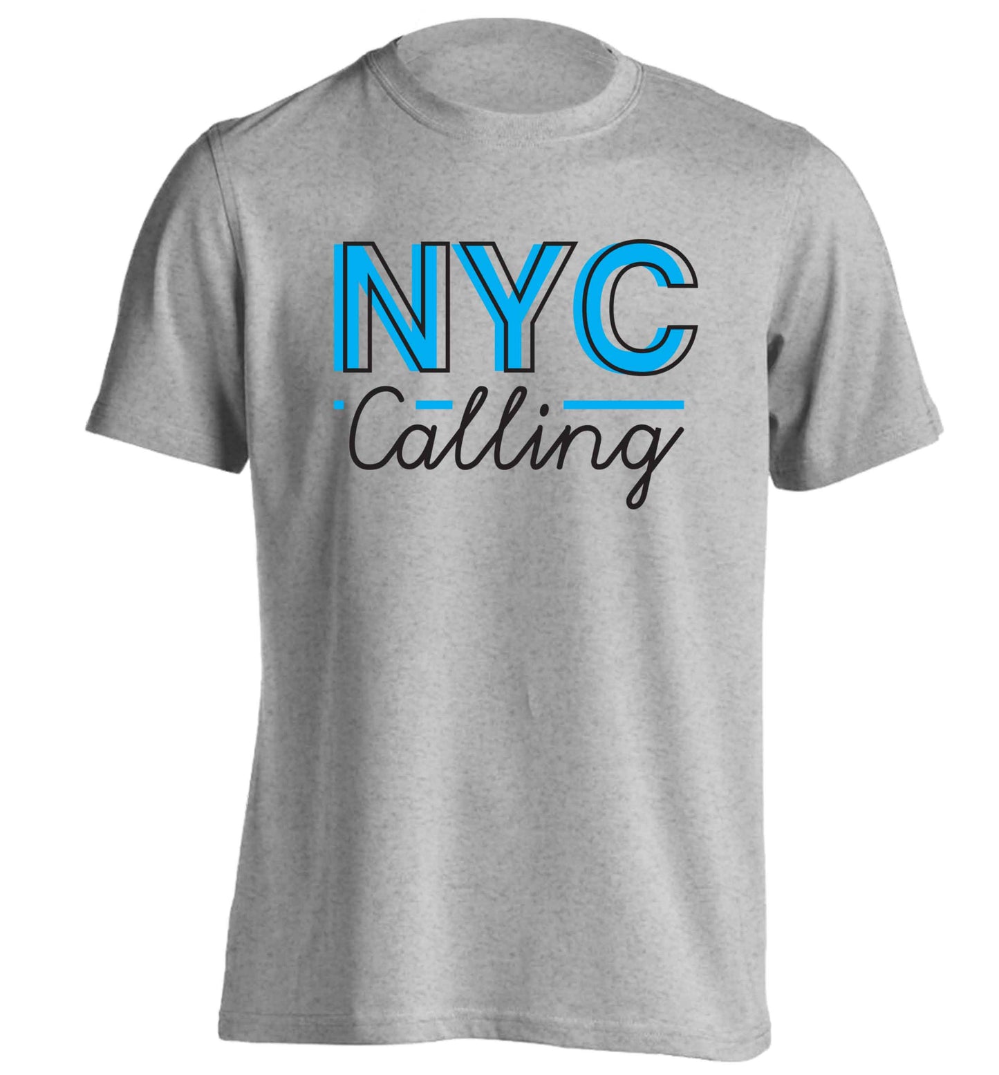 NYC calling adults unisex grey Tshirt 2XL