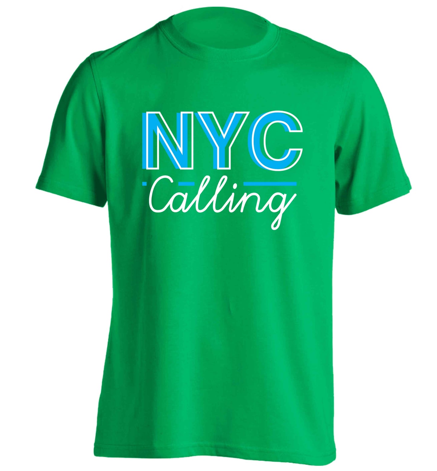 NYC calling adults unisex green Tshirt 2XL