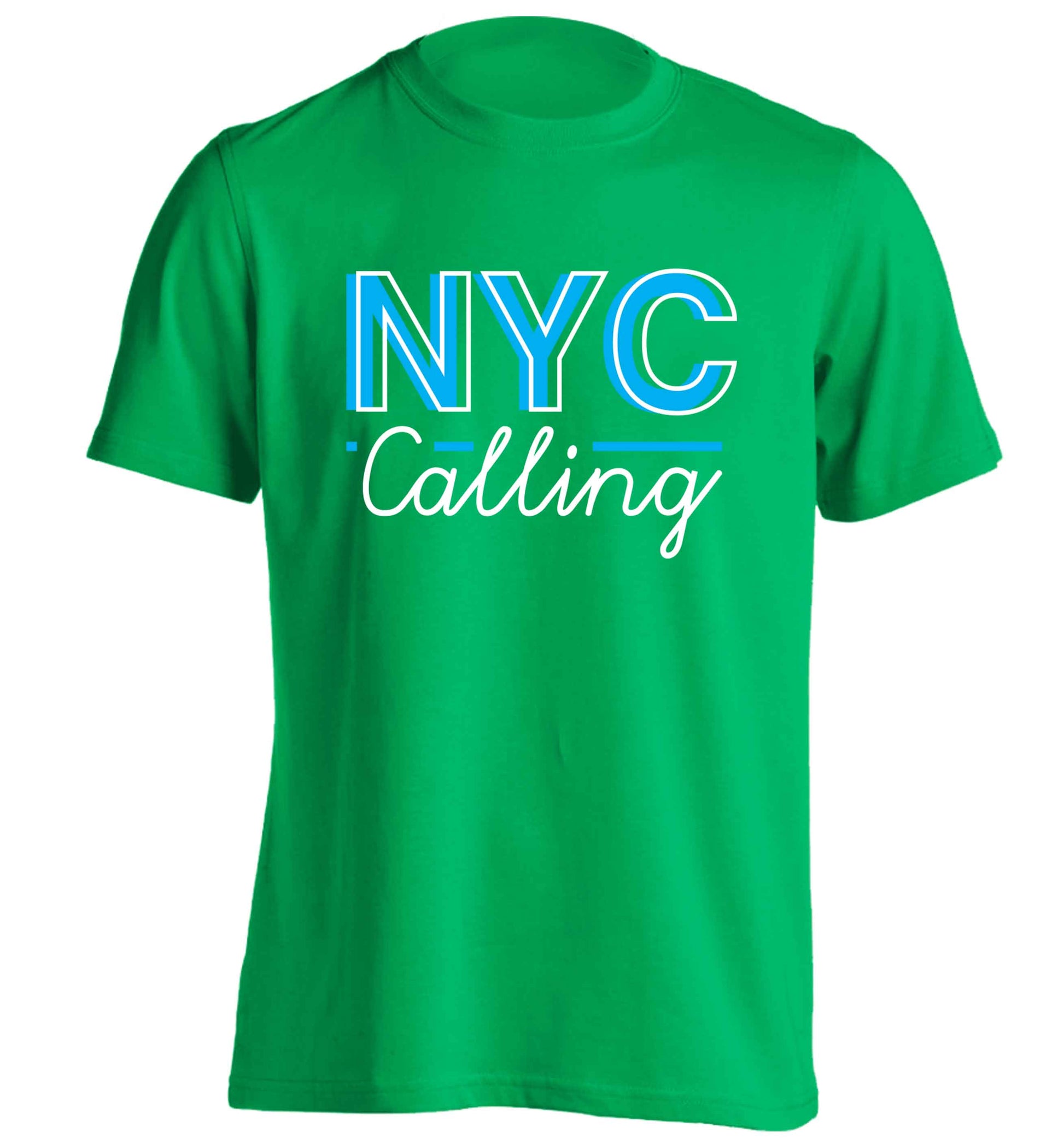 NYC calling adults unisex green Tshirt 2XL