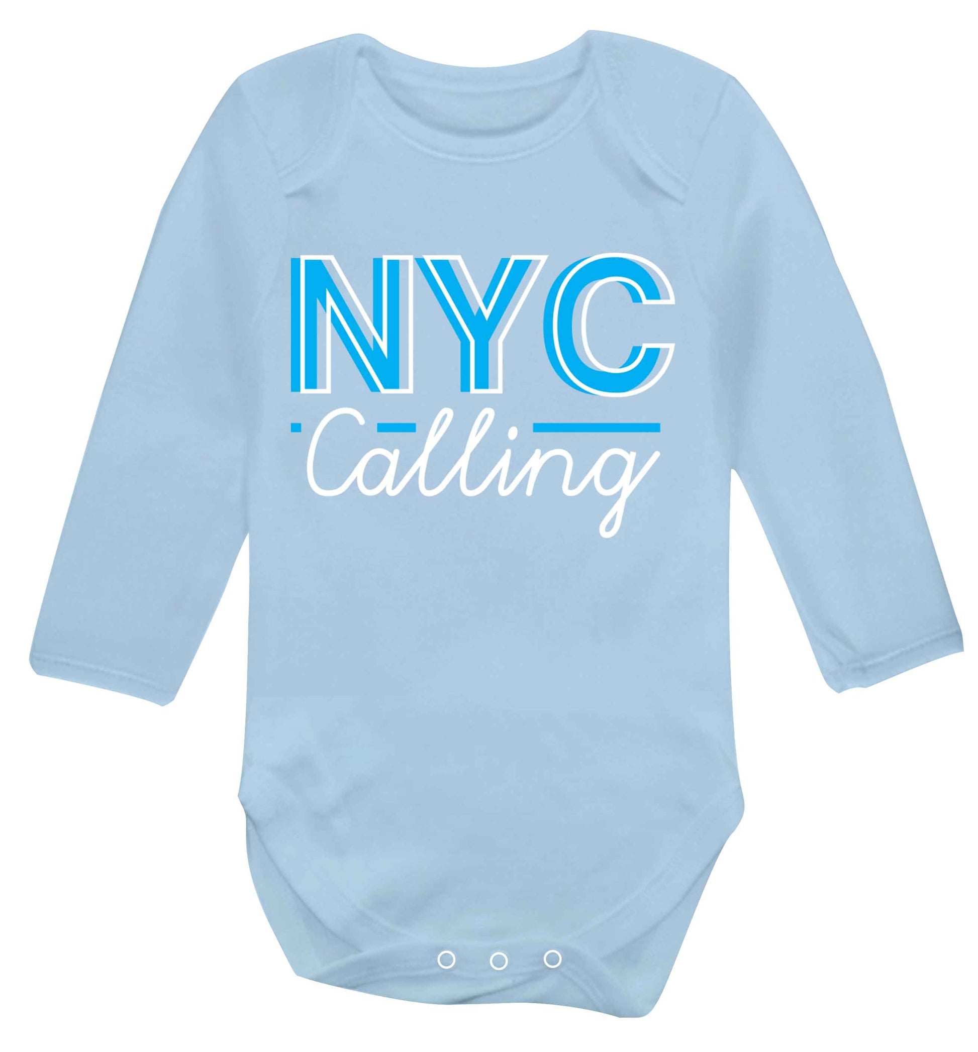 NYC calling Baby Vest long sleeved pale blue 6-12 months