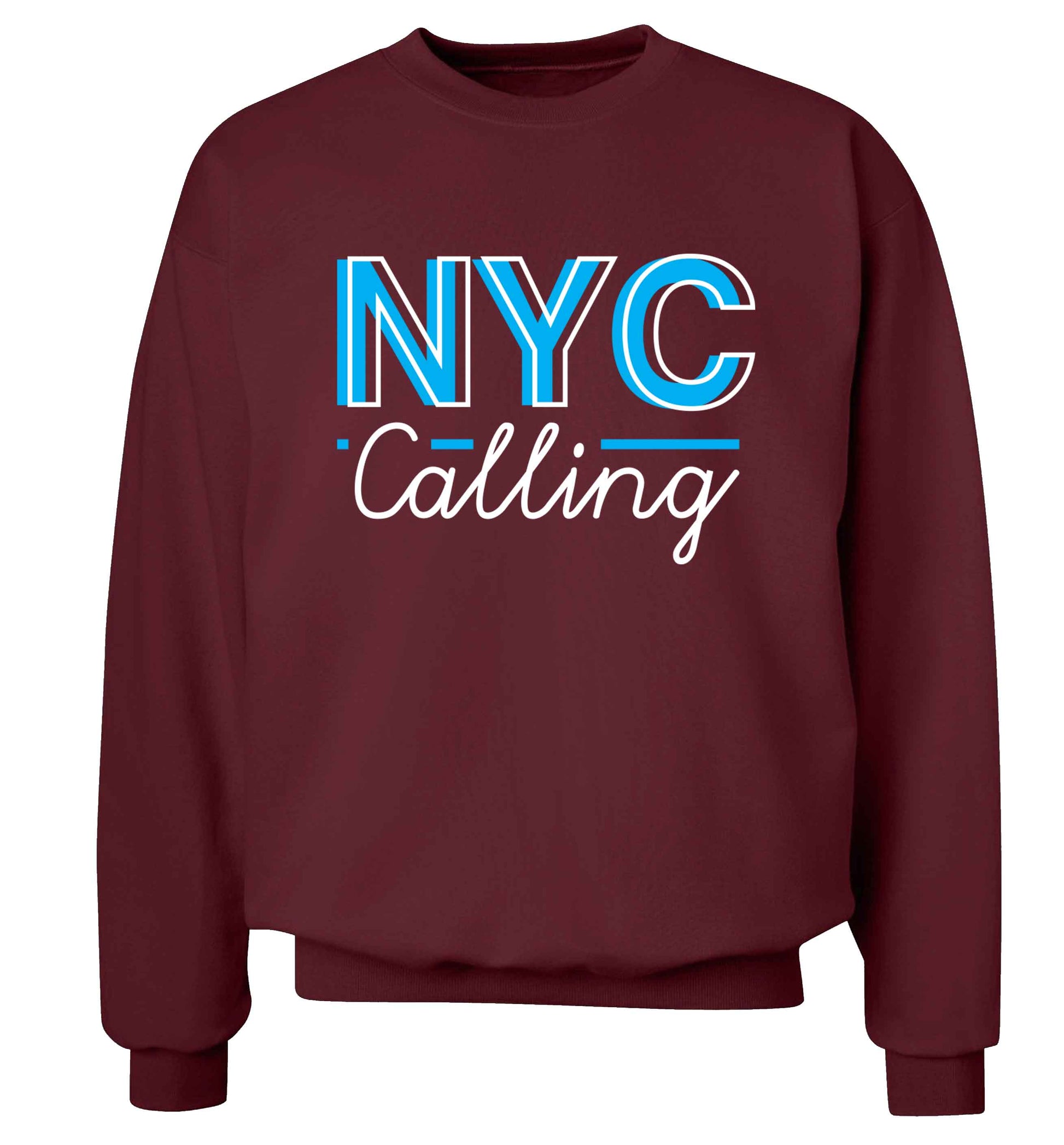 NYC calling Adult's unisex maroon Sweater 2XL