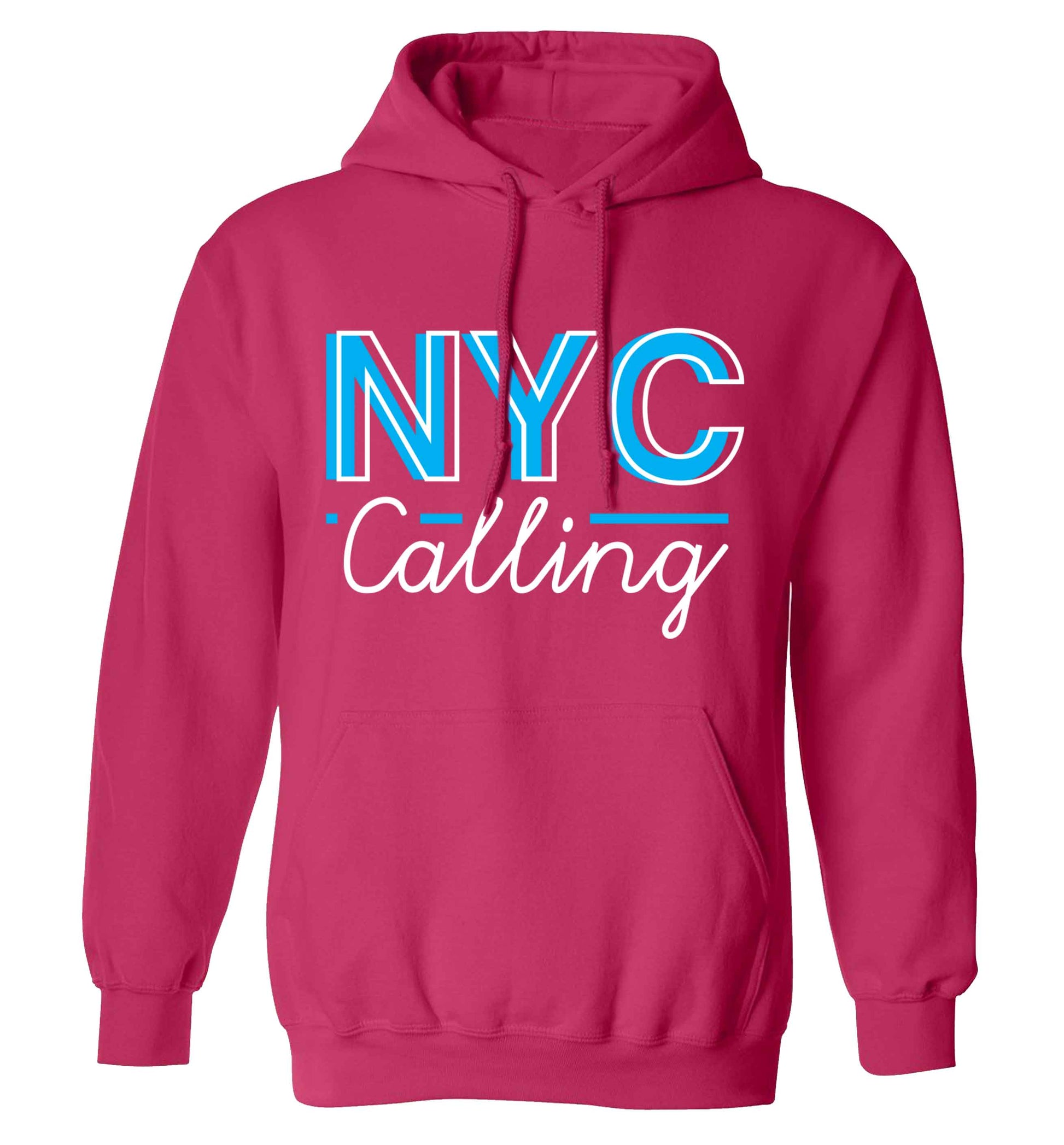 NYC calling adults unisex pink hoodie 2XL