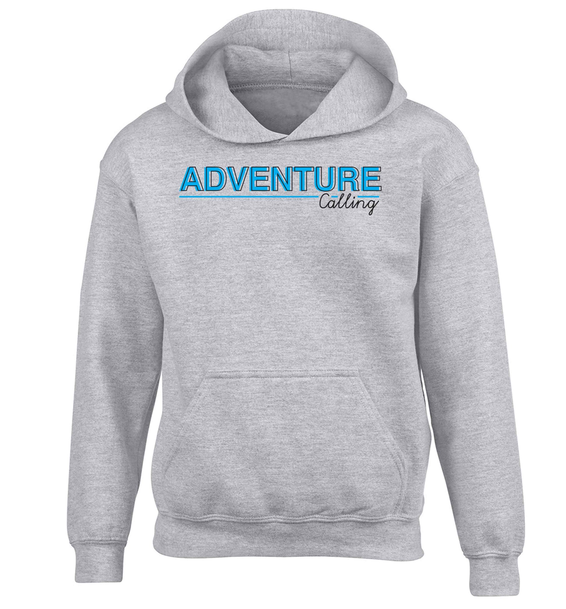 Adventure calling children's grey hoodie 12-13 Years