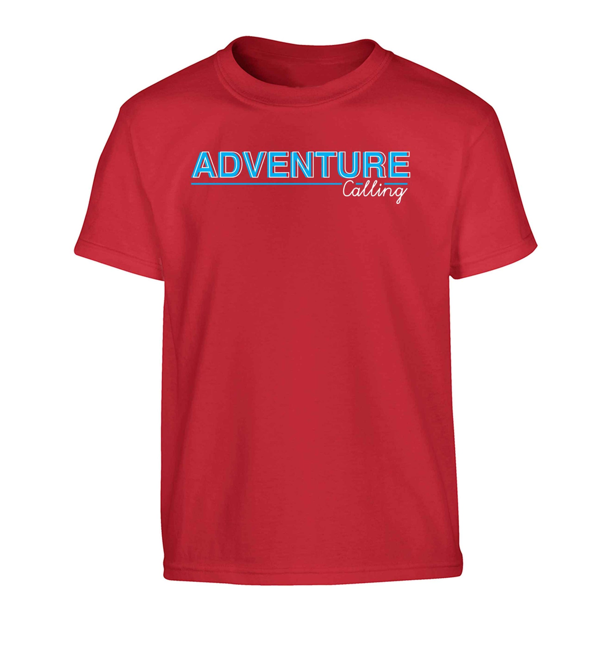 Adventure calling Children's red Tshirt 12-13 Years