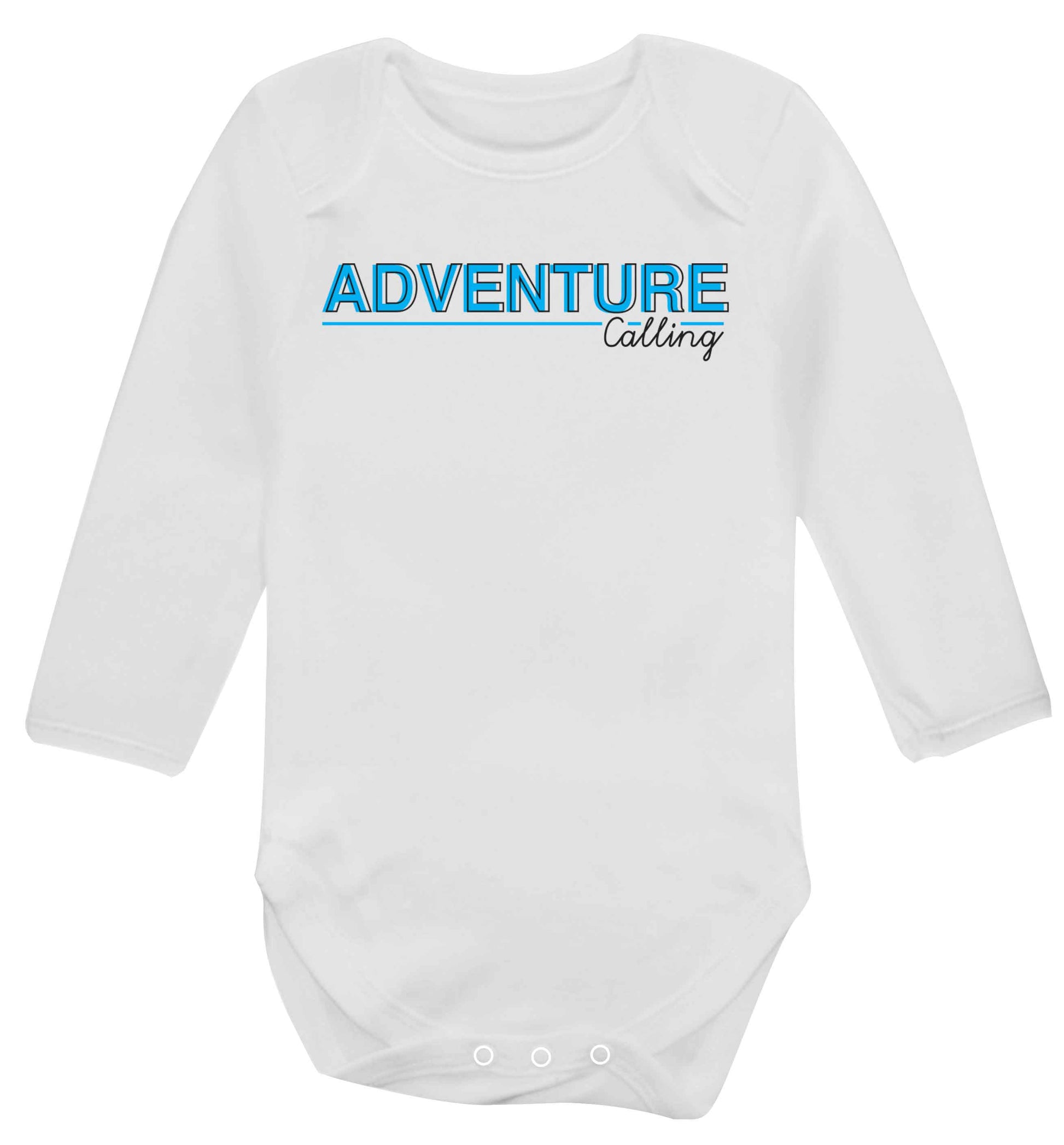 Adventure calling Baby Vest long sleeved white 6-12 months