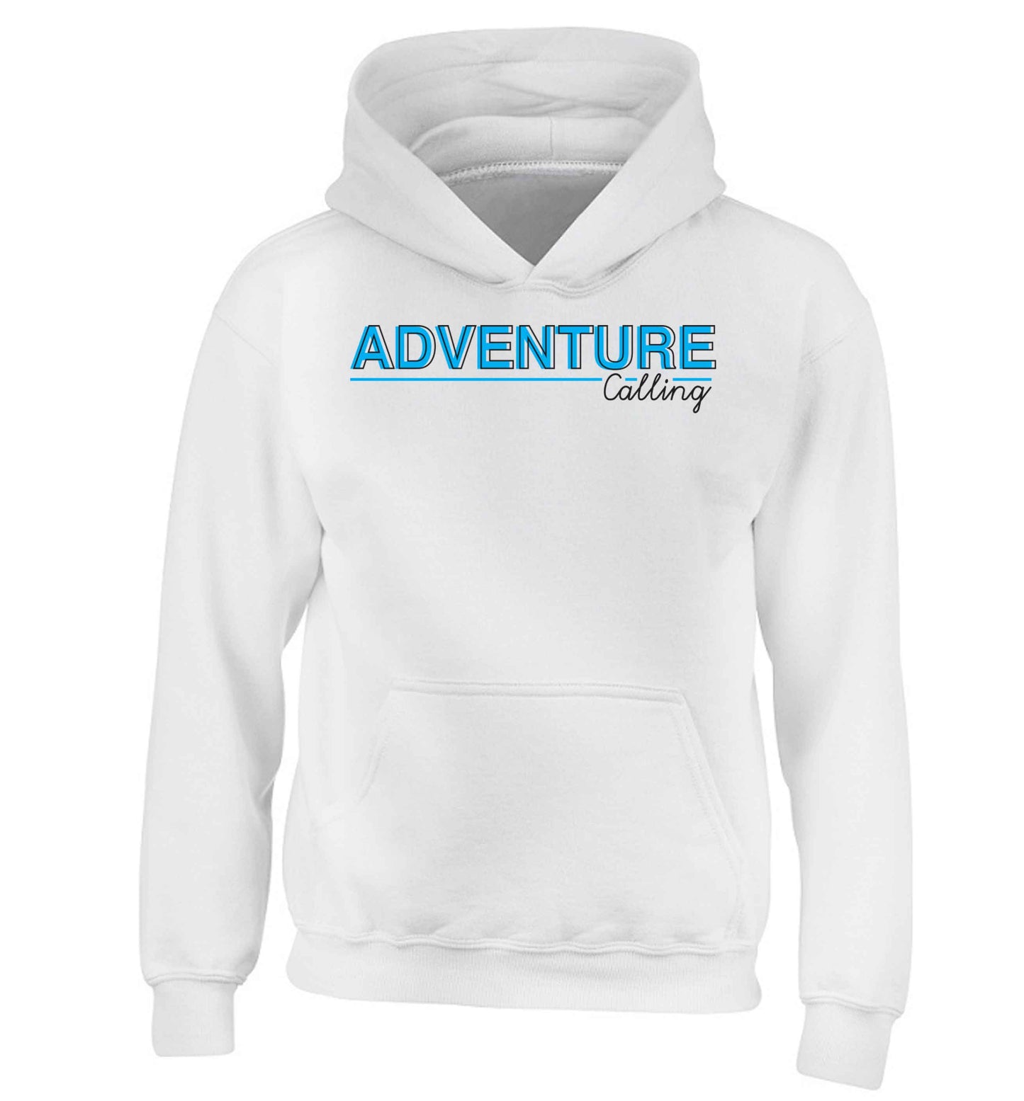 Adventure calling children's white hoodie 12-13 Years