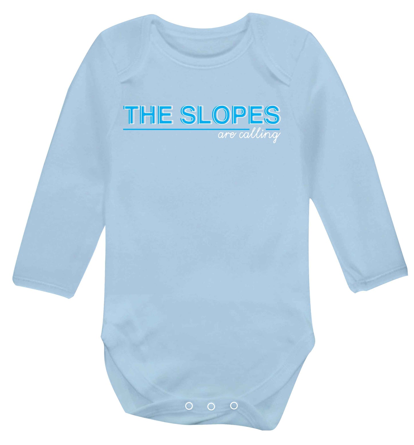 The slopes are calling Baby Vest long sleeved pale blue 6-12 months